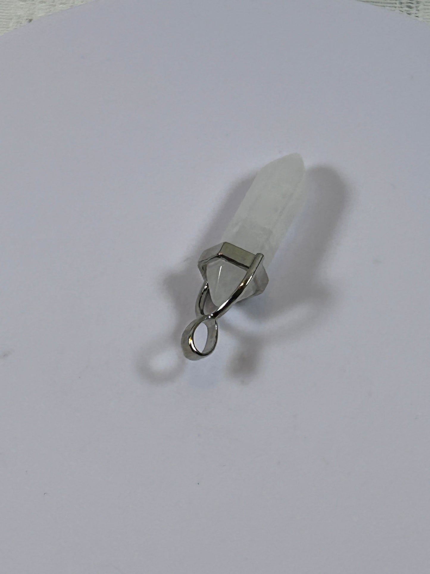 (#207) - CLEAR CRYSTAL QUARTZ DOUBLE POINT PENDANT - NEW