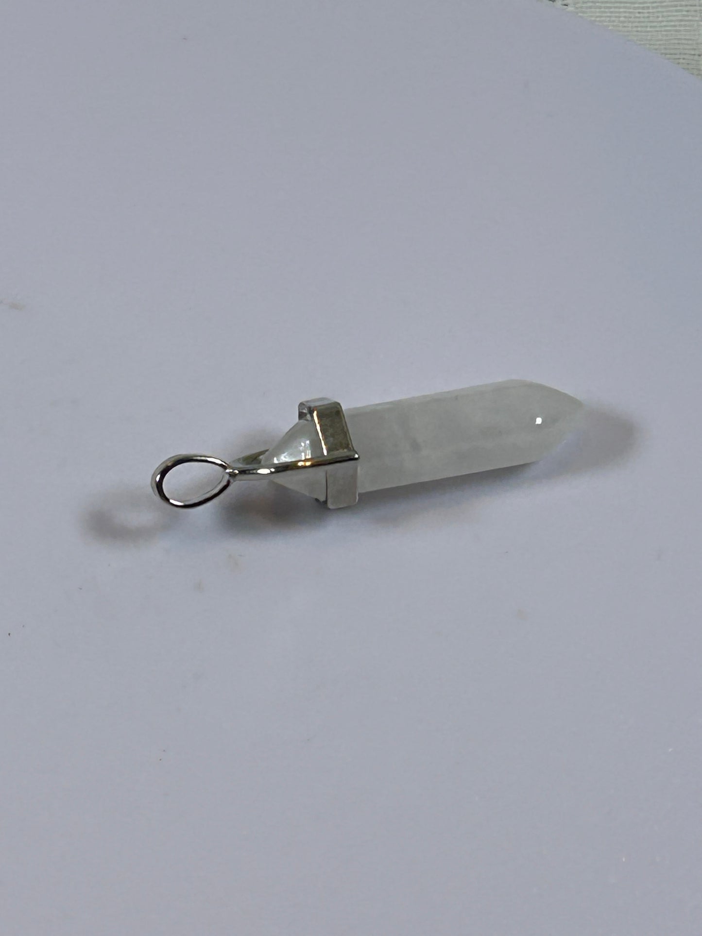 (#207) - CLEAR CRYSTAL QUARTZ DOUBLE POINT PENDANT - NEW
