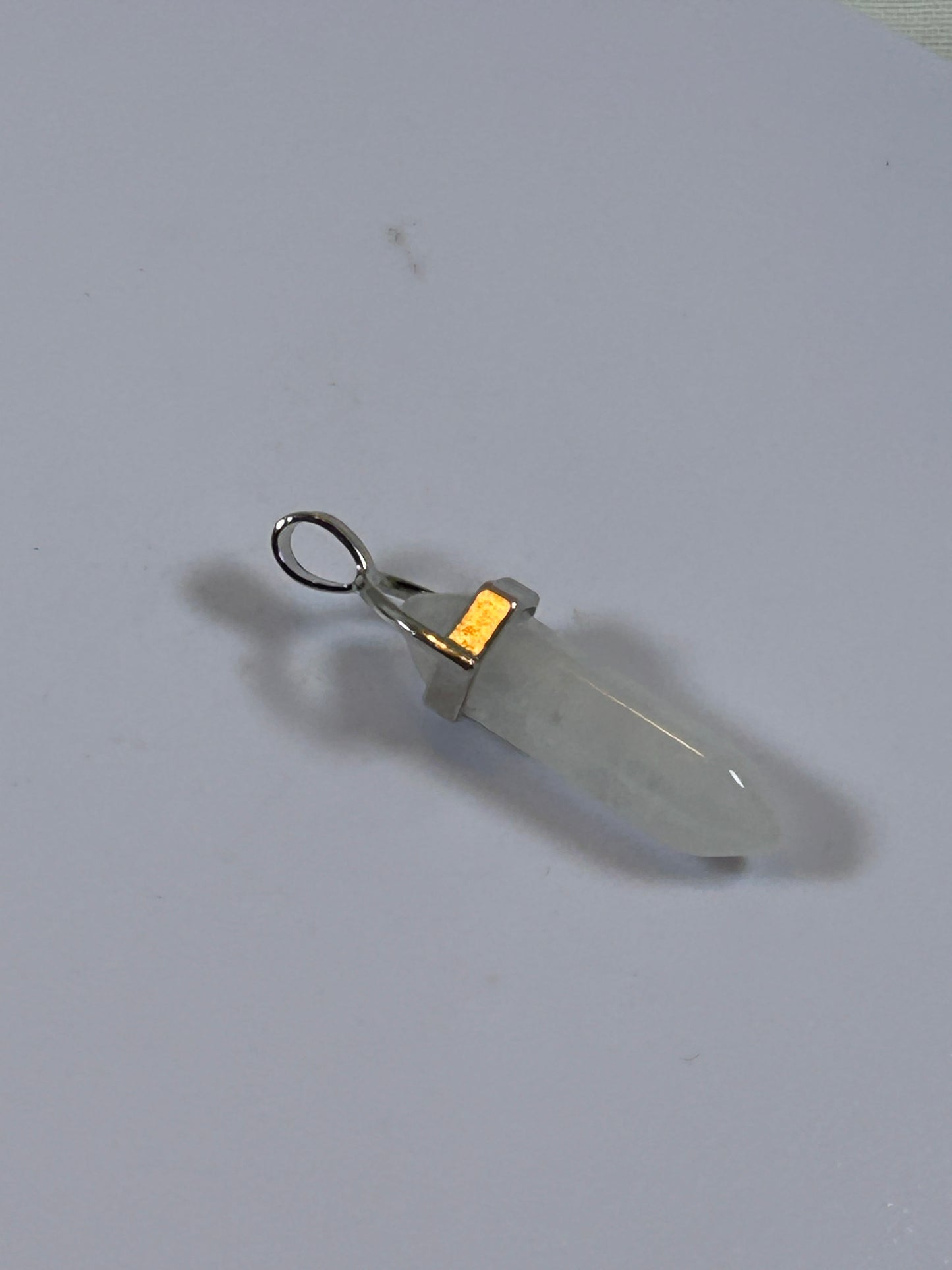 (#207) - CLEAR CRYSTAL QUARTZ DOUBLE POINT PENDANT - NEW