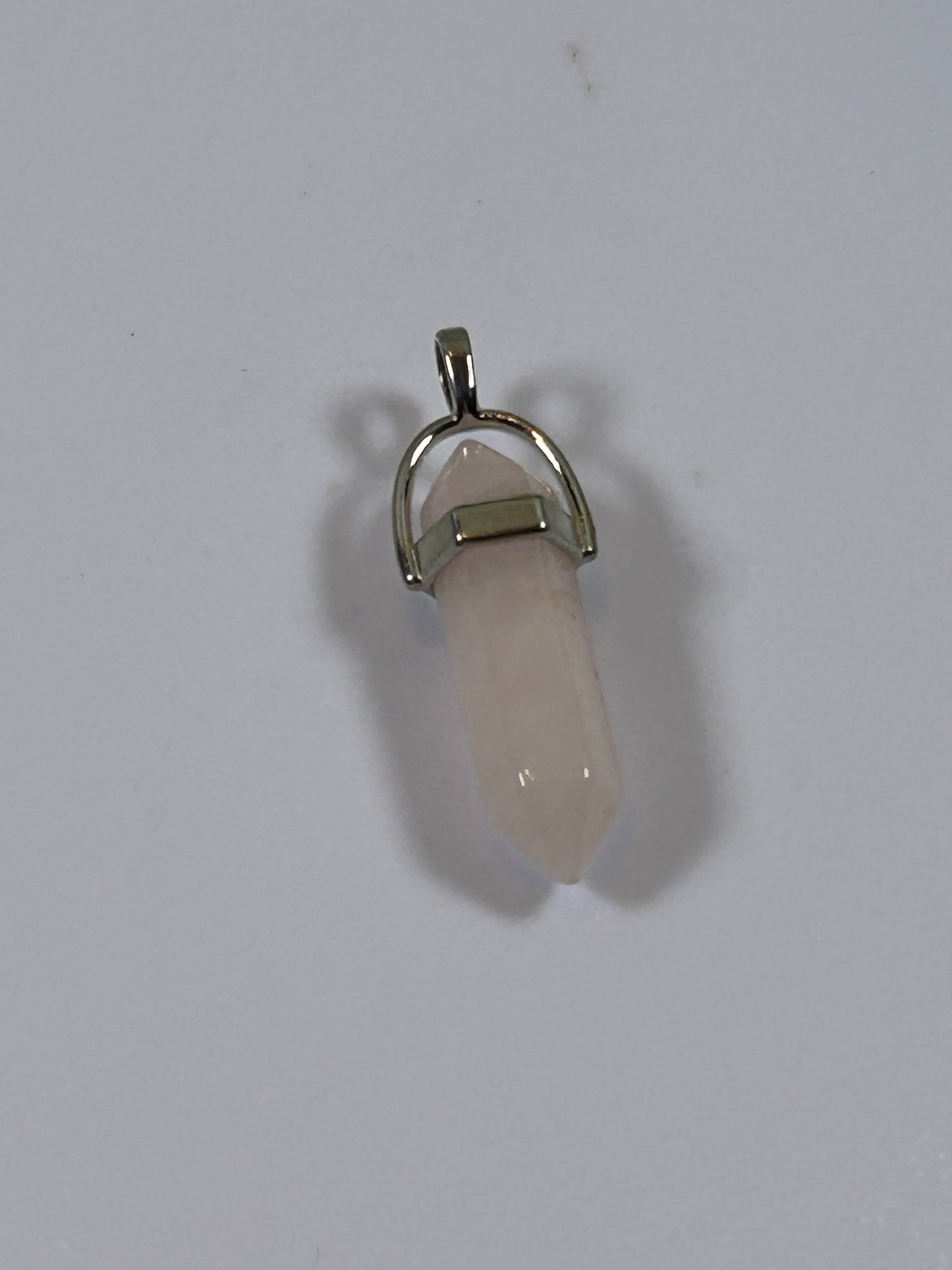 (#208) - ROSE QUARTZ DOUBLE POINT PENDANT - NEW