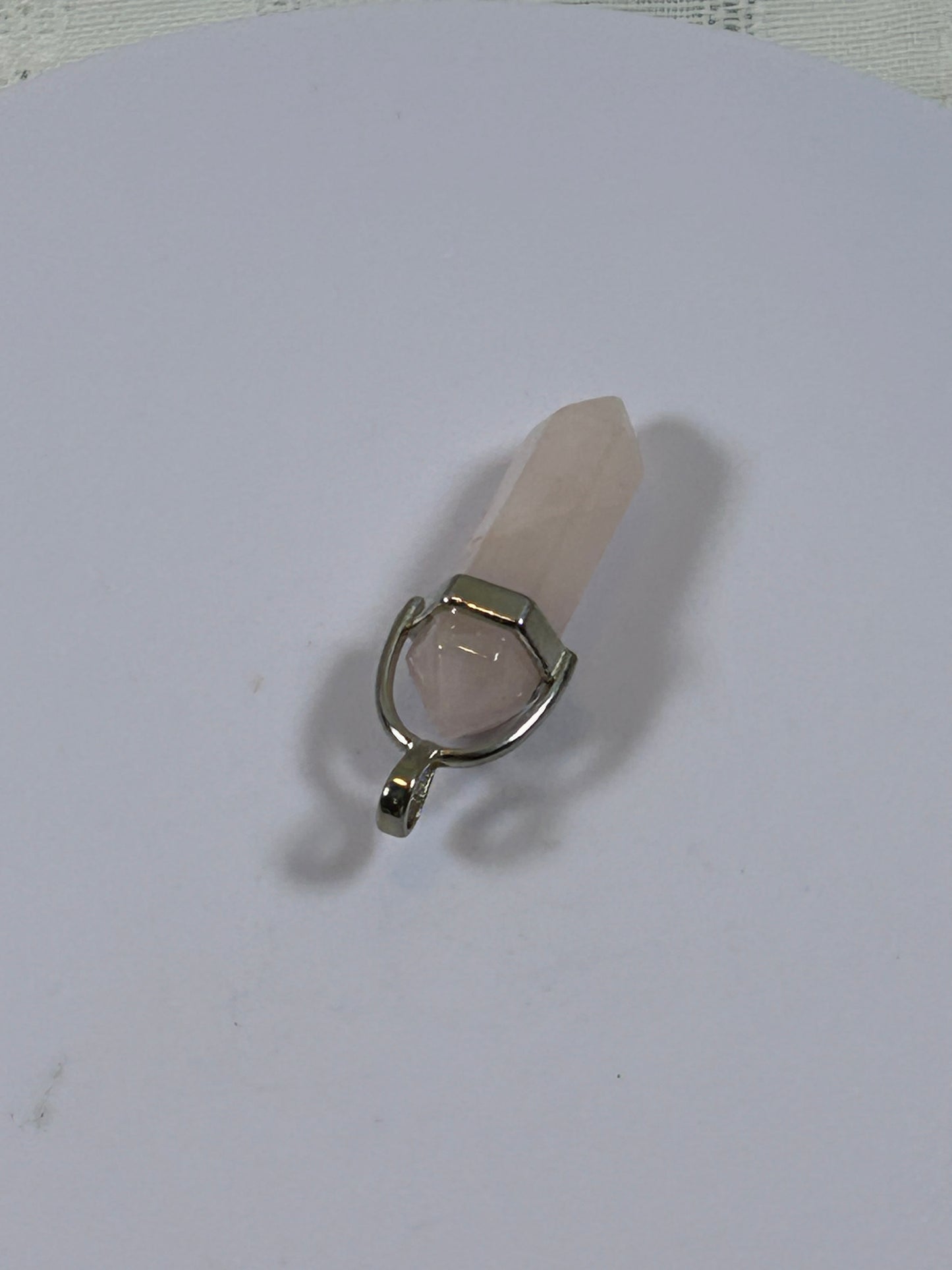 (#208) - ROSE QUARTZ DOUBLE POINT PENDANT - NEW