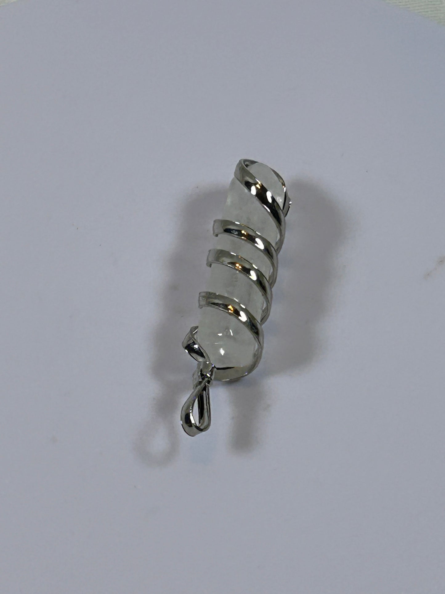 (#209) - CLEAR QUARTZ SINGLE POINT CRYSTAL WRAPPED PENDANT - NEW