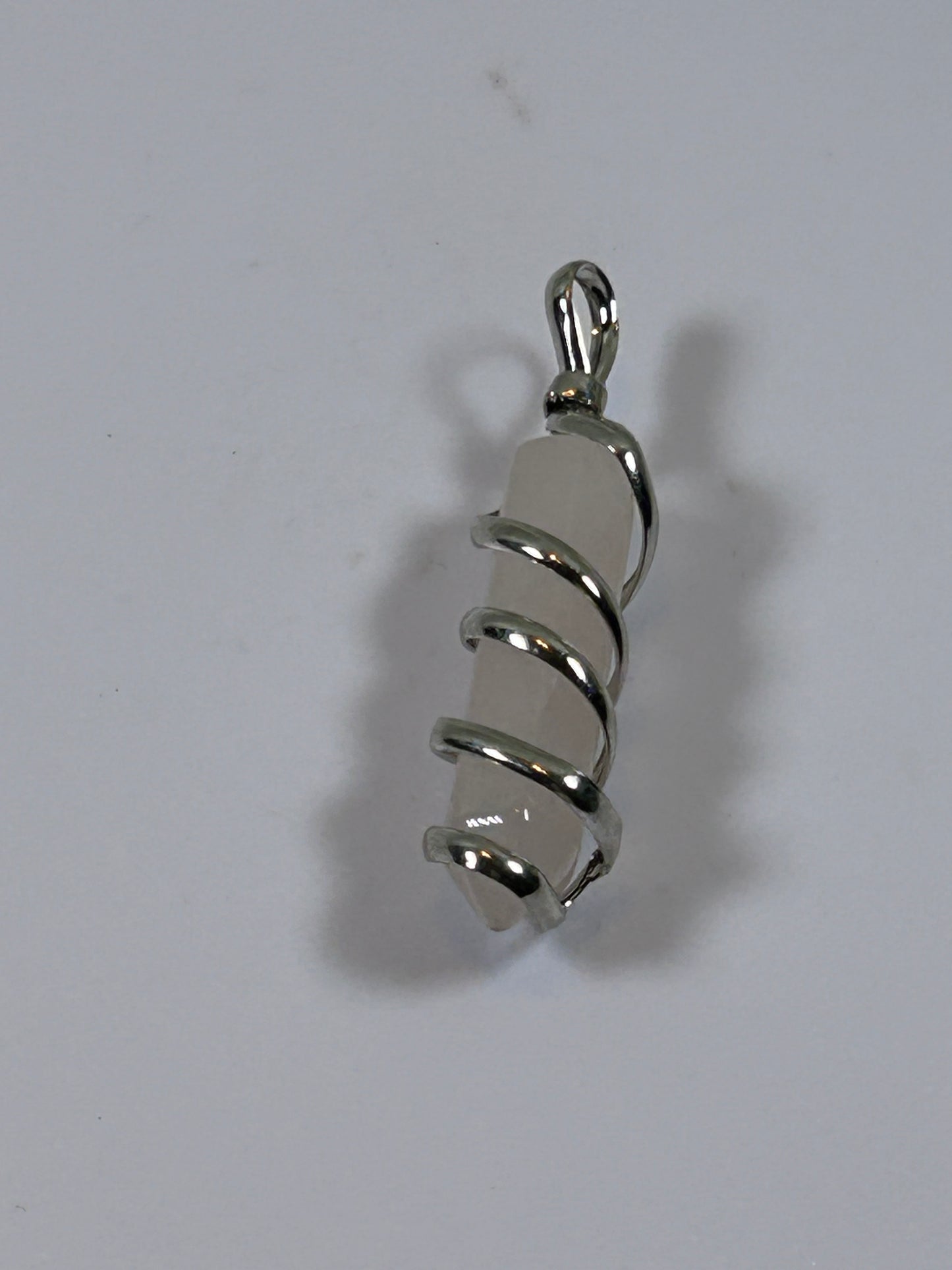 (#210) - ROSE QUARTZ SINGLE POINT CRYSTAL WRAPPED PENDANT - NEW