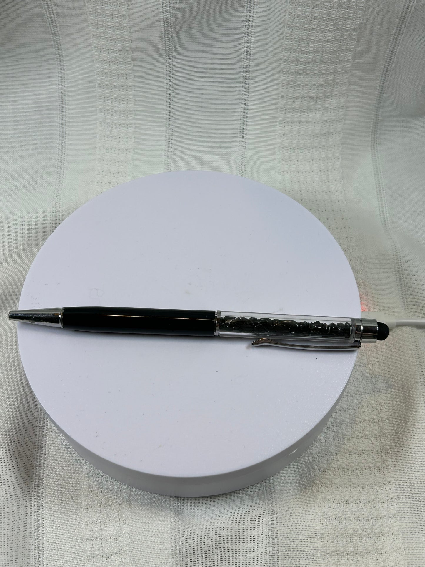 (#223) - BLACK OBSIDIAN CRYSTAL CHIP PEN - NEW