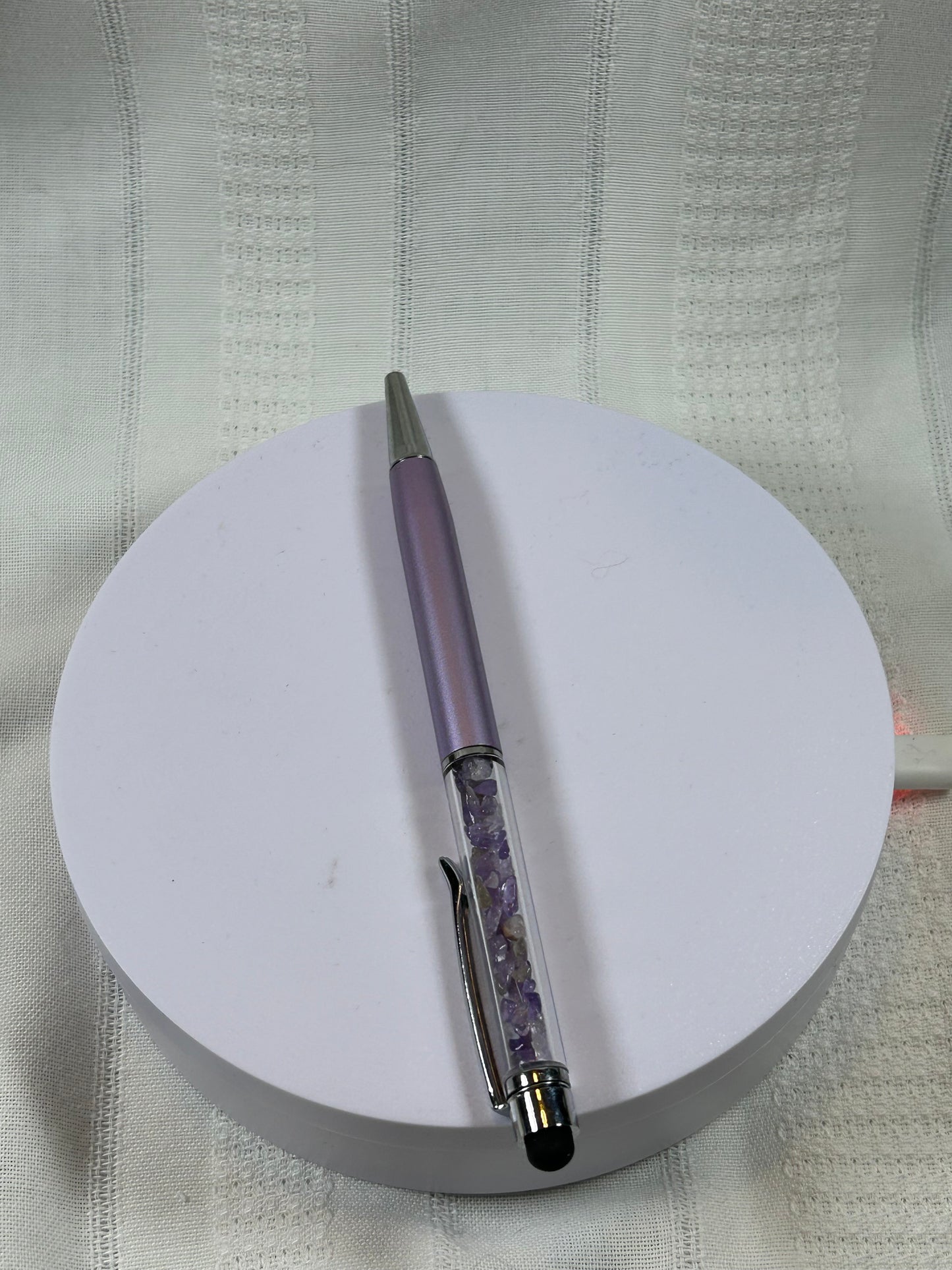 (#225) - AMETHYST CRYSTAL CHIP PEN - NEW