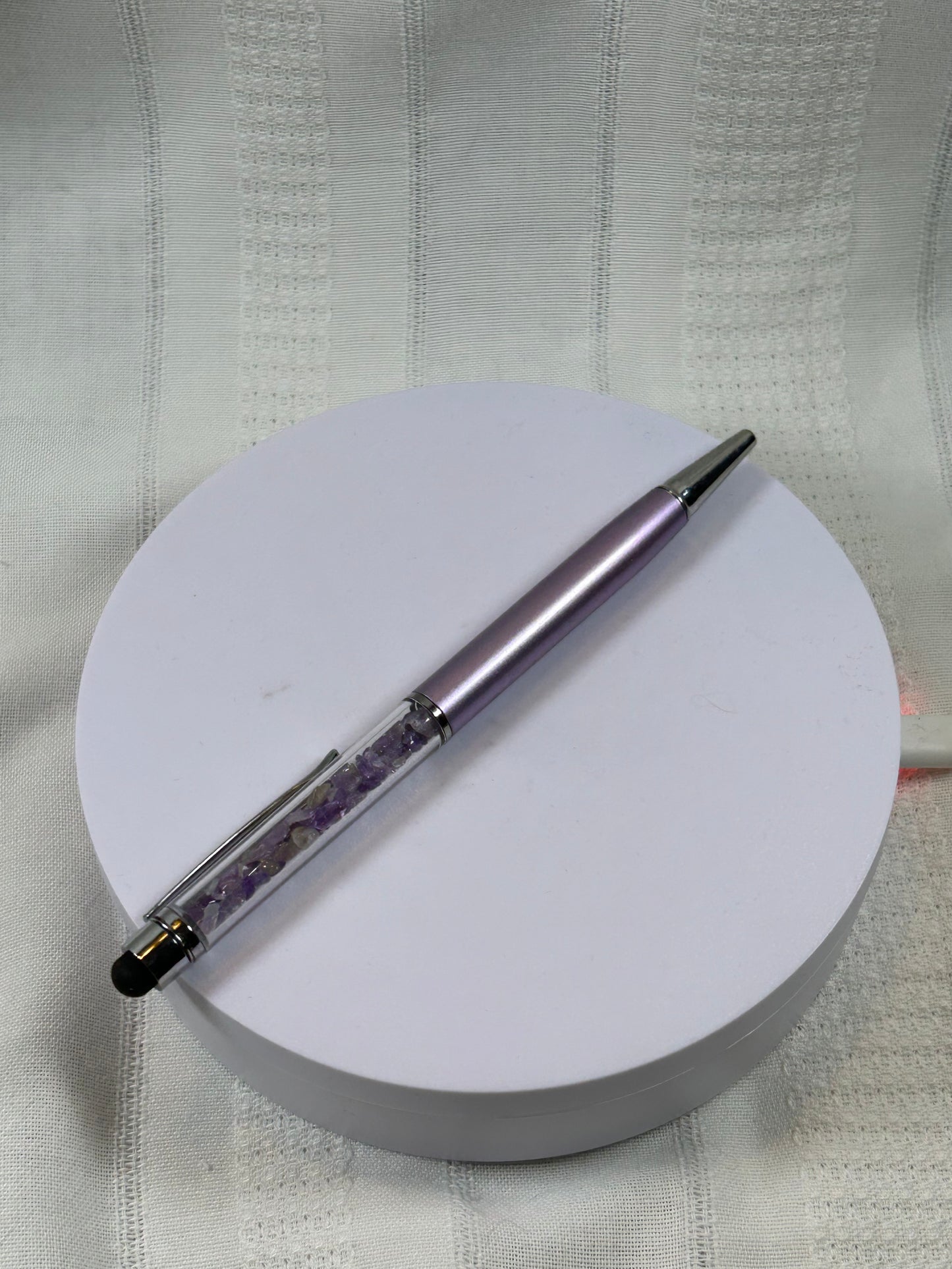 (#225) - AMETHYST CRYSTAL CHIP PEN - NEW