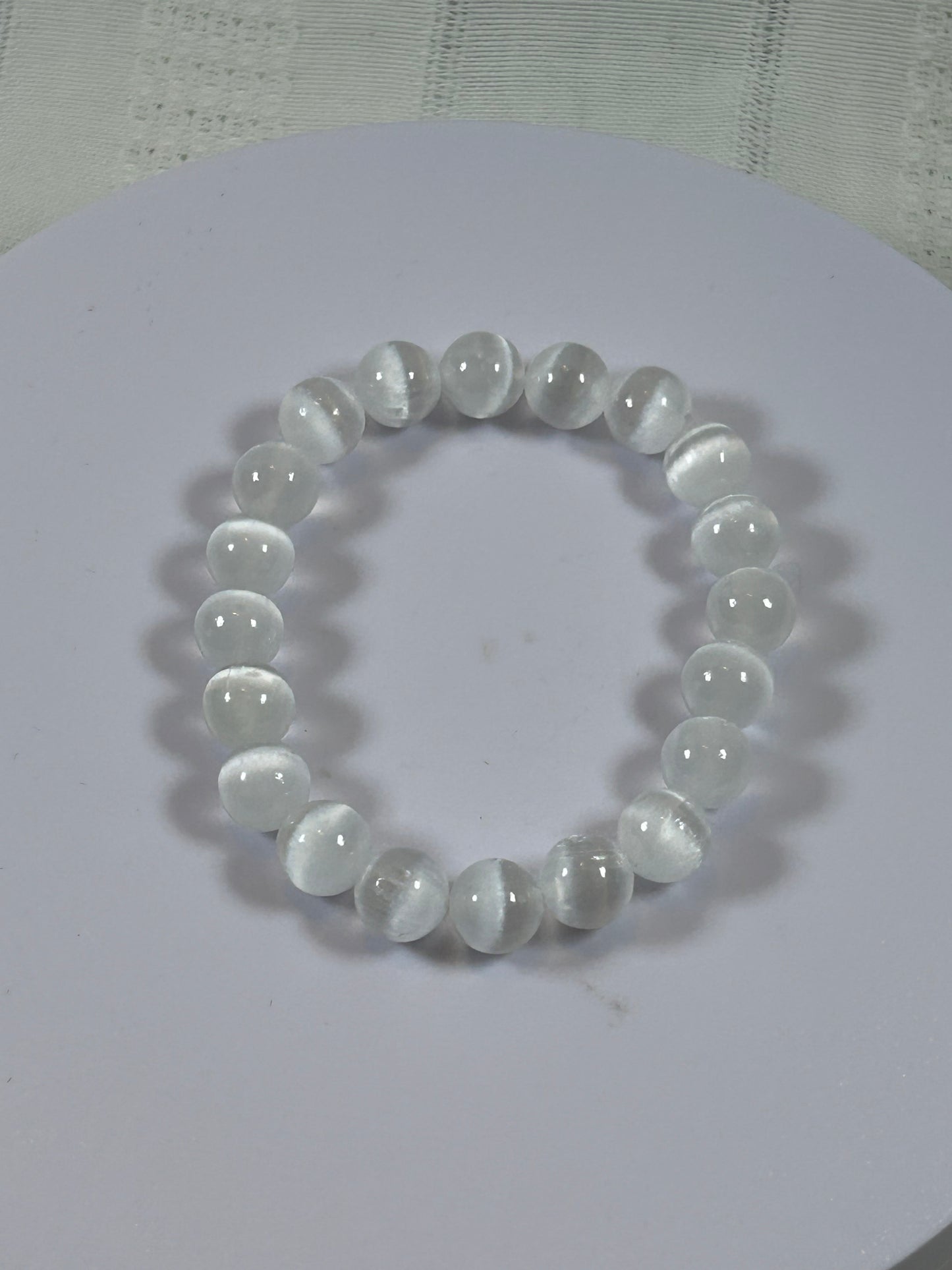 (#192) - SMALLER SATIN SELENITE CRYSTAL BRACELET - NEW