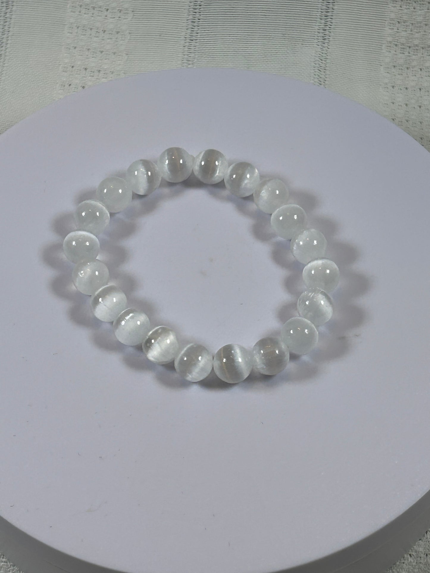 (#192) - SMALLER SATIN SELENITE CRYSTAL BRACELET - NEW