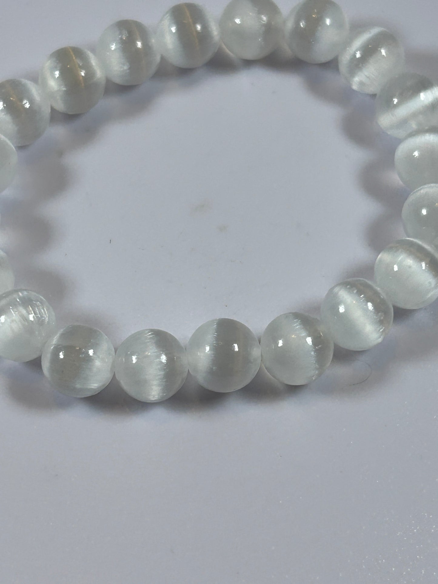 (#192) - SMALLER SATIN SELENITE CRYSTAL BRACELET - NEW