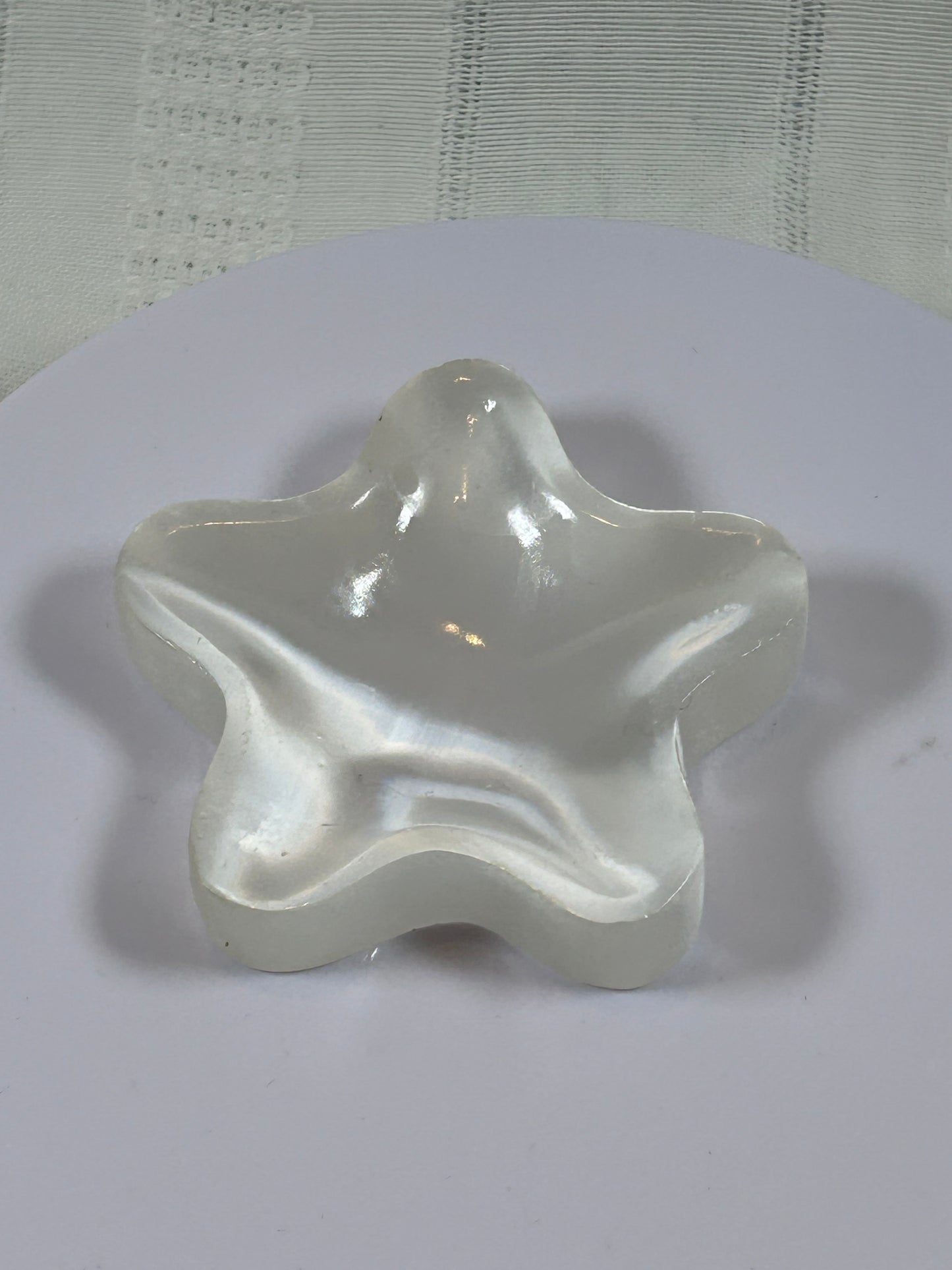 (#200) - SATIN SELENITE STAR SPHERE HOLDER - NEW