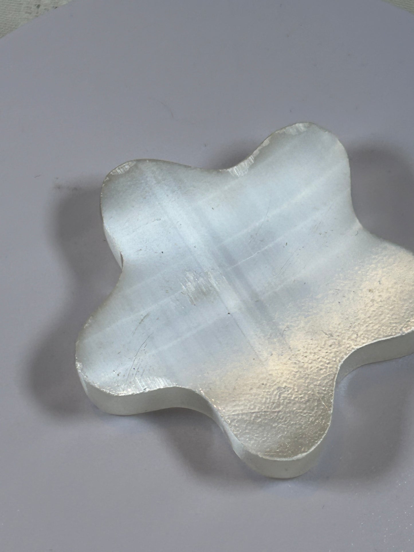 (#200) - SATIN SELENITE STAR SPHERE HOLDER - NEW