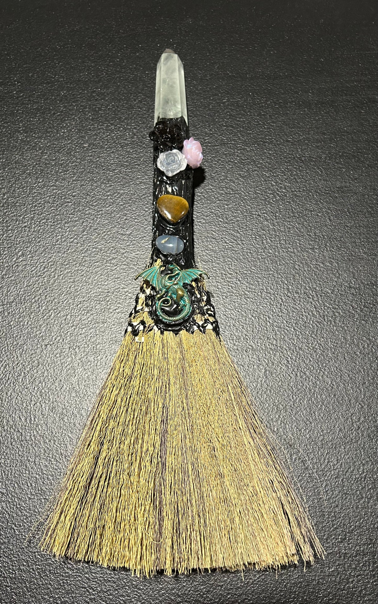 (#1256) - Clear Quartz Broom - New