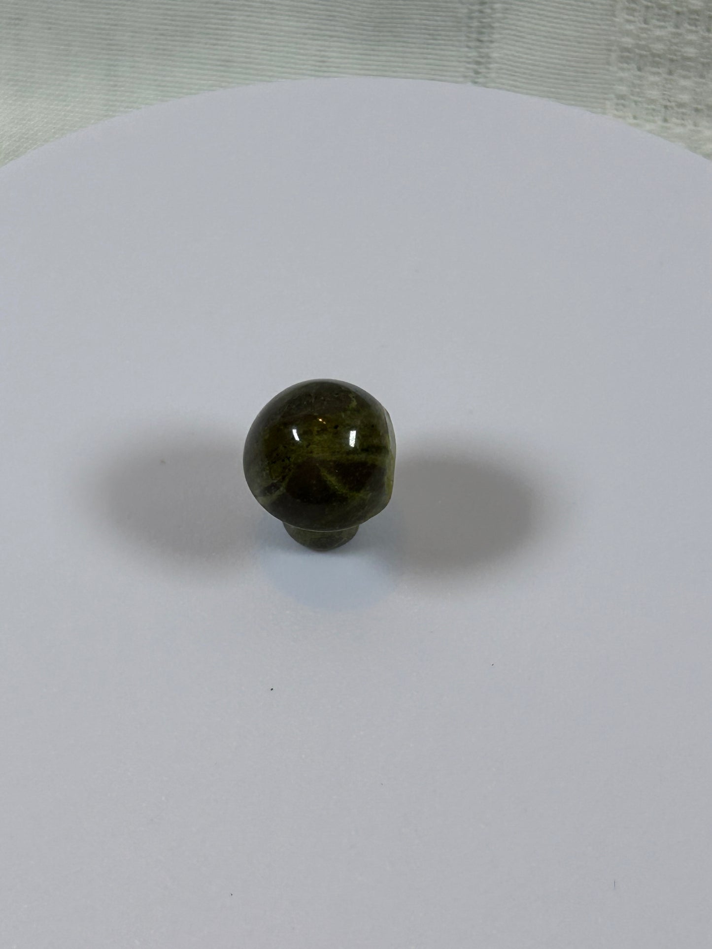 (#48) - UNAKITE EPIDOTE MUSHROOM CARVING - NEW