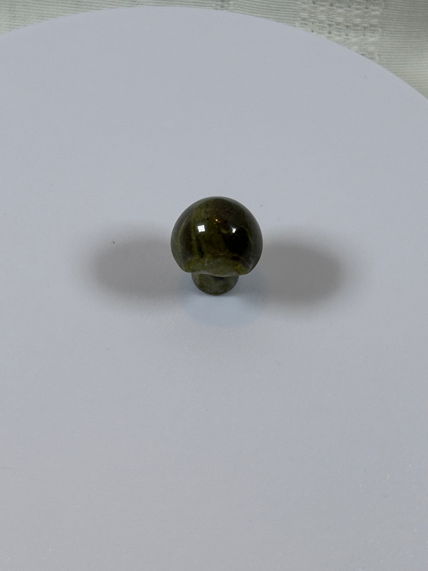 (#48) - UNAKITE EPIDOTE MUSHROOM CARVING - NEW