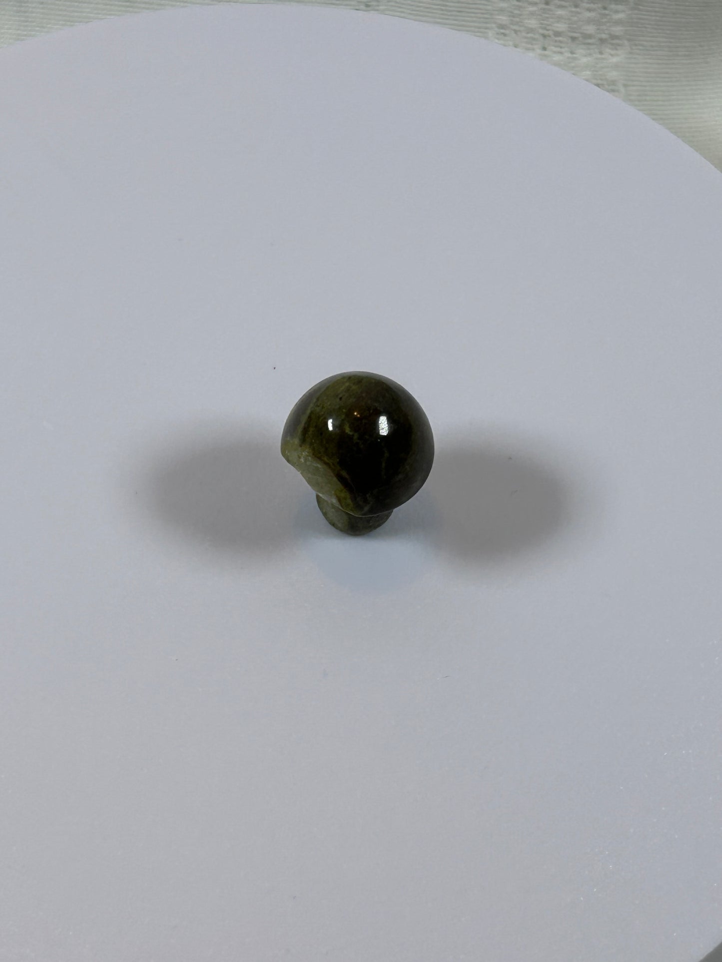 (#48) - UNAKITE EPIDOTE MUSHROOM CARVING - NEW