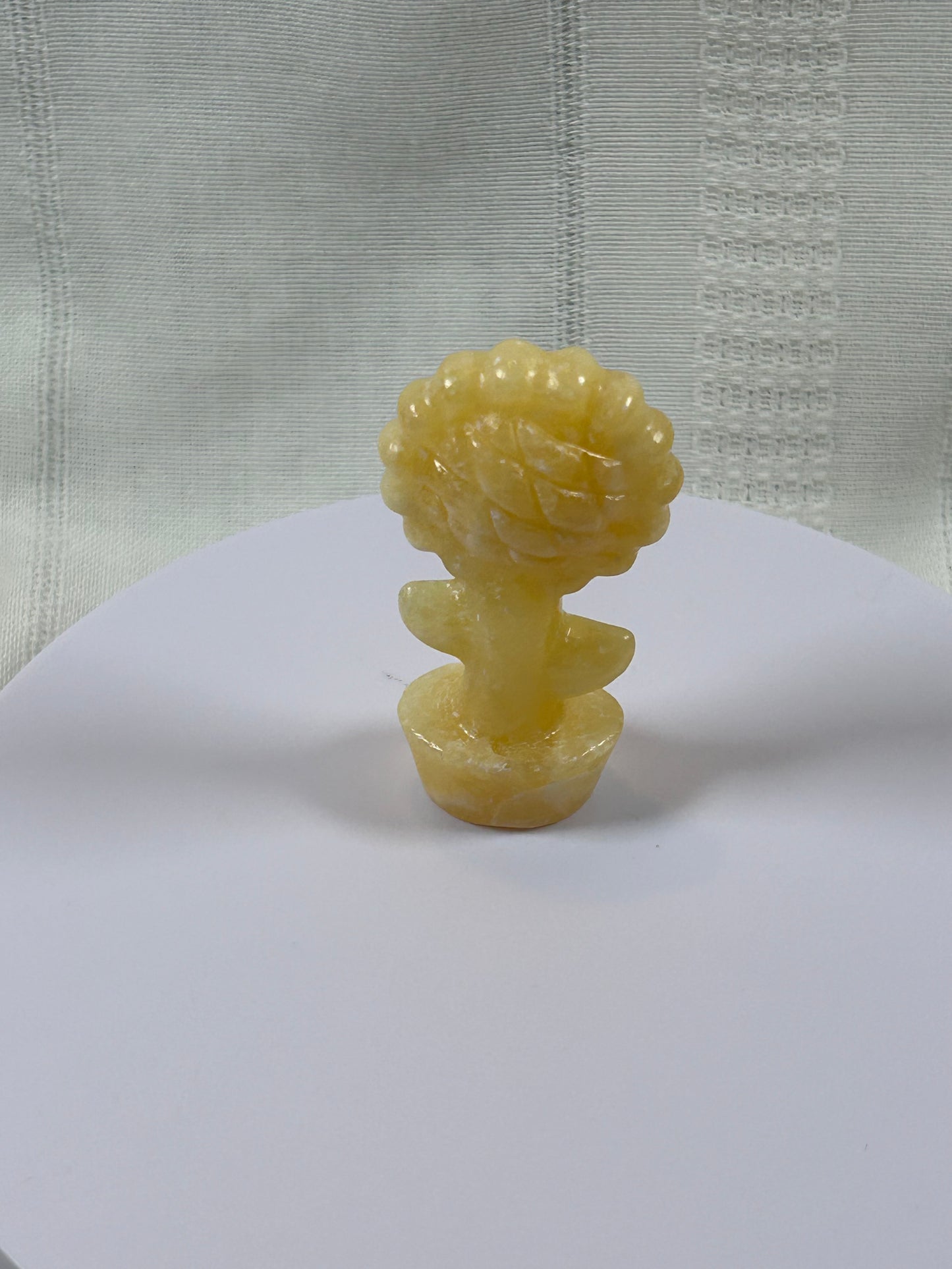 (#11) - CALCITE SUNFLOWER CARVING - NEW
