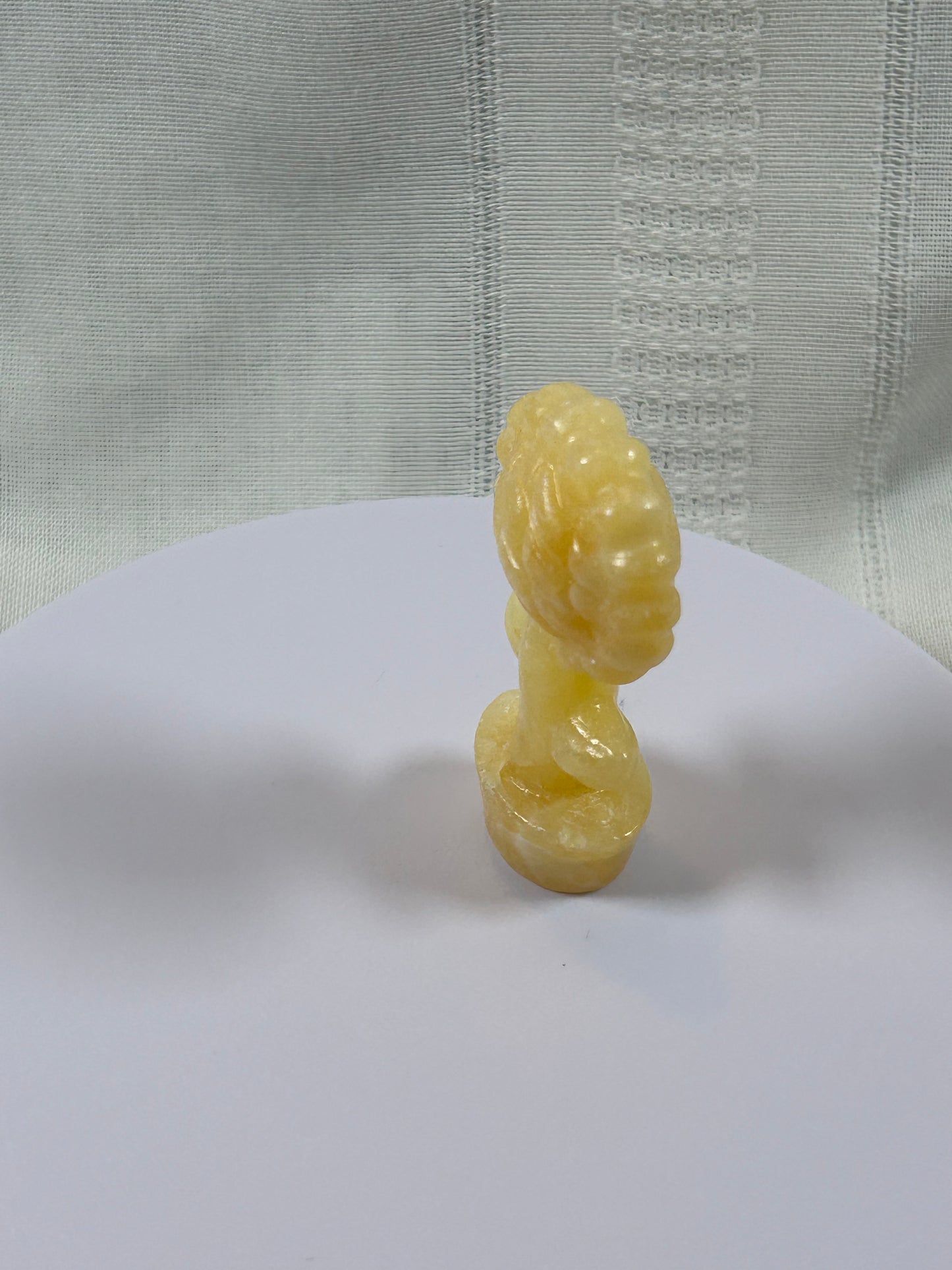 (#11) - CALCITE SUNFLOWER CARVING - NEW