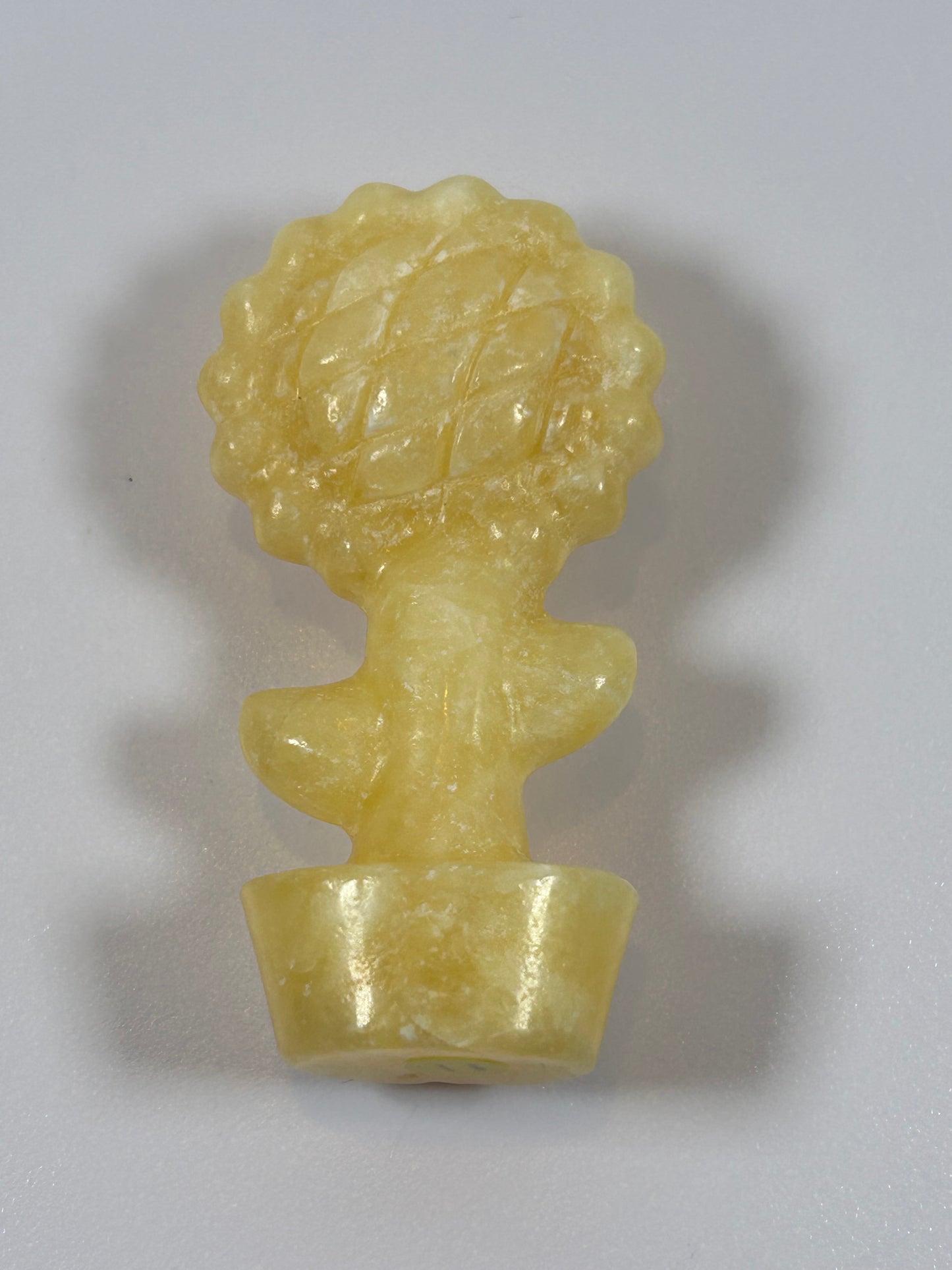 (#11) - CALCITE SUNFLOWER CARVING - NEW