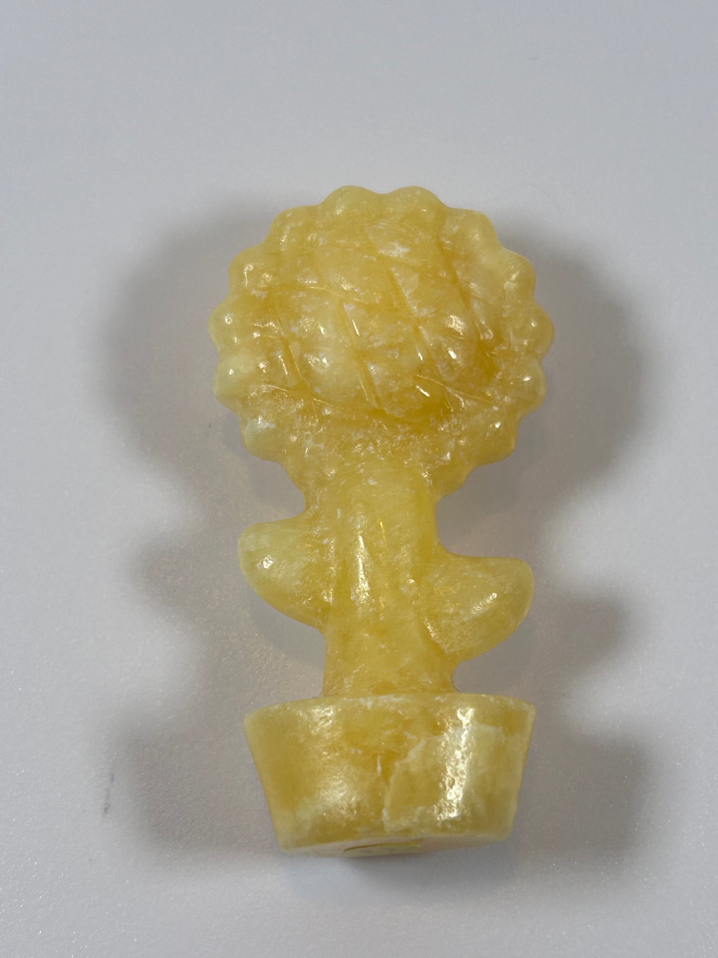(#11) - CALCITE SUNFLOWER CARVING - NEW