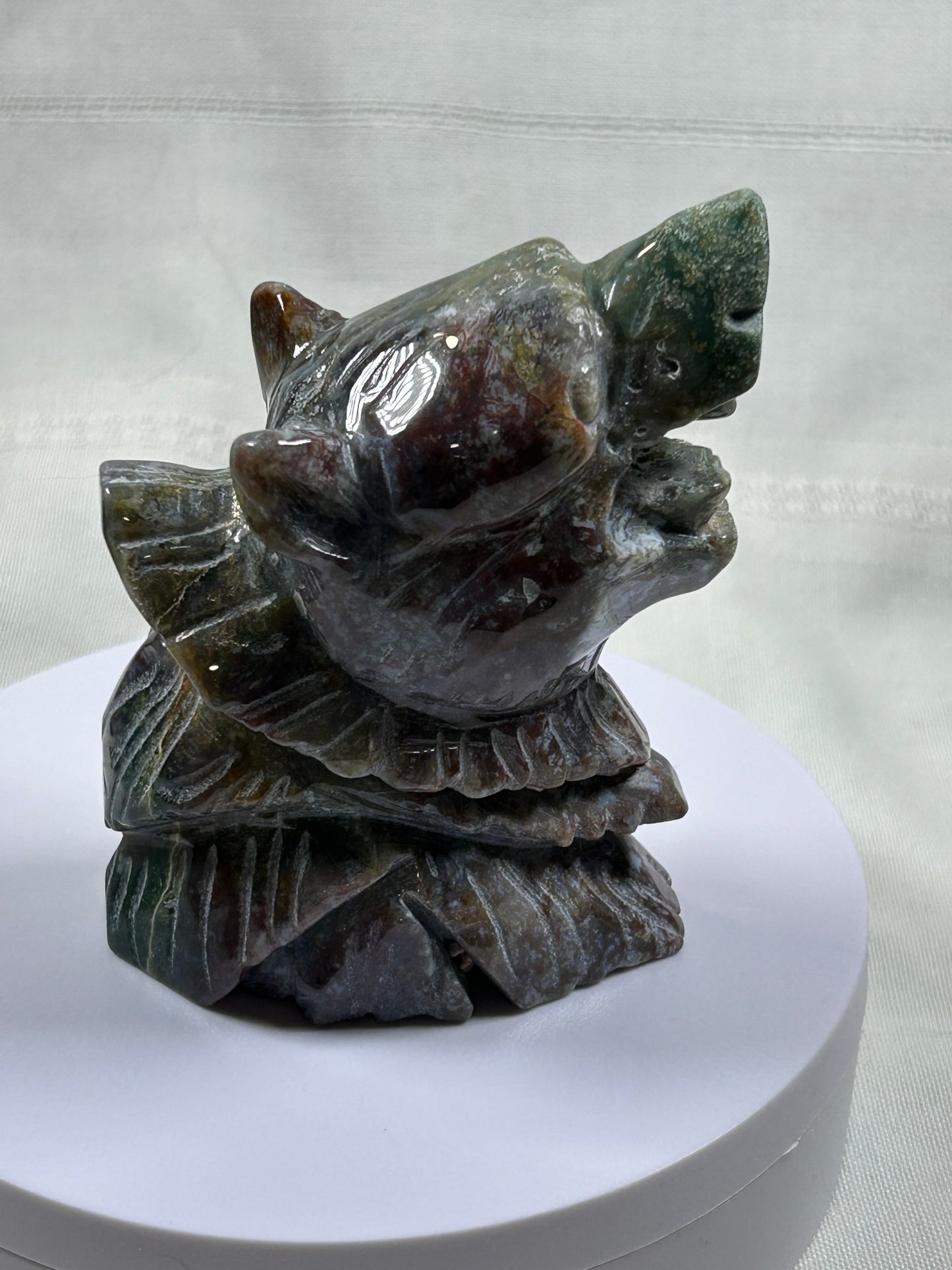 (#1082) - Ocean Jasper Wolf Head - New