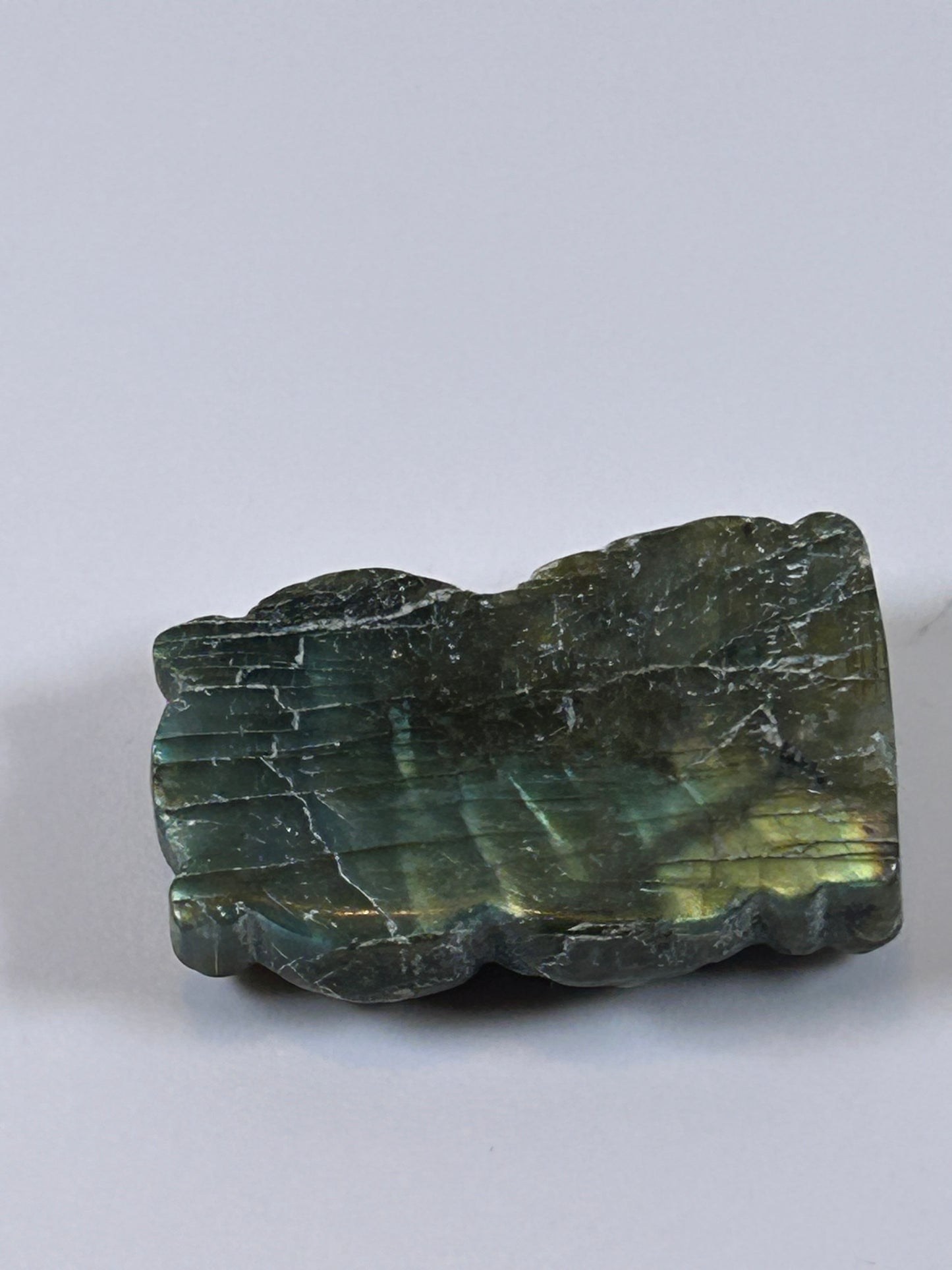 (#21) - LABRADORITE OWL CARVING - NEW