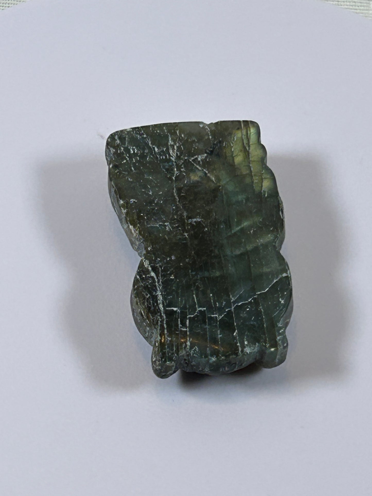(#21) - LABRADORITE OWL CARVING - NEW