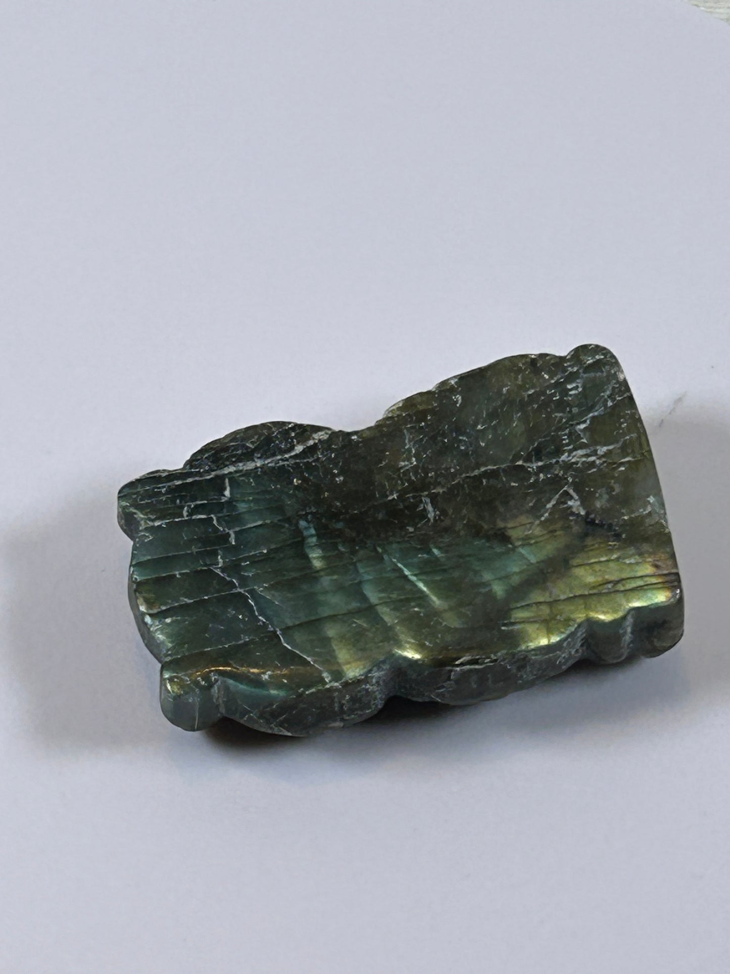 (#21) - LABRADORITE OWL CARVING - NEW