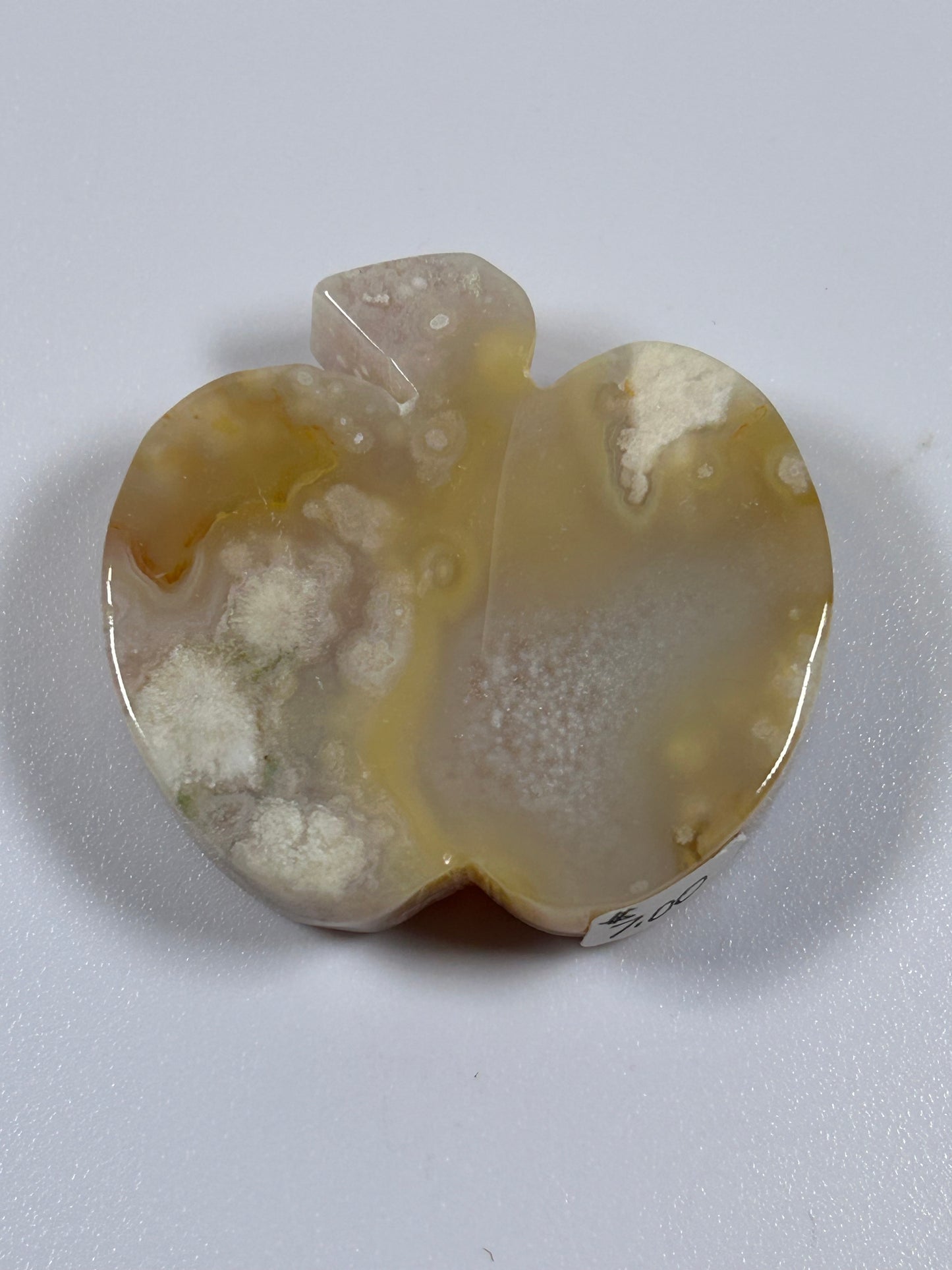(#1068) - Agate Apple Carving - New
