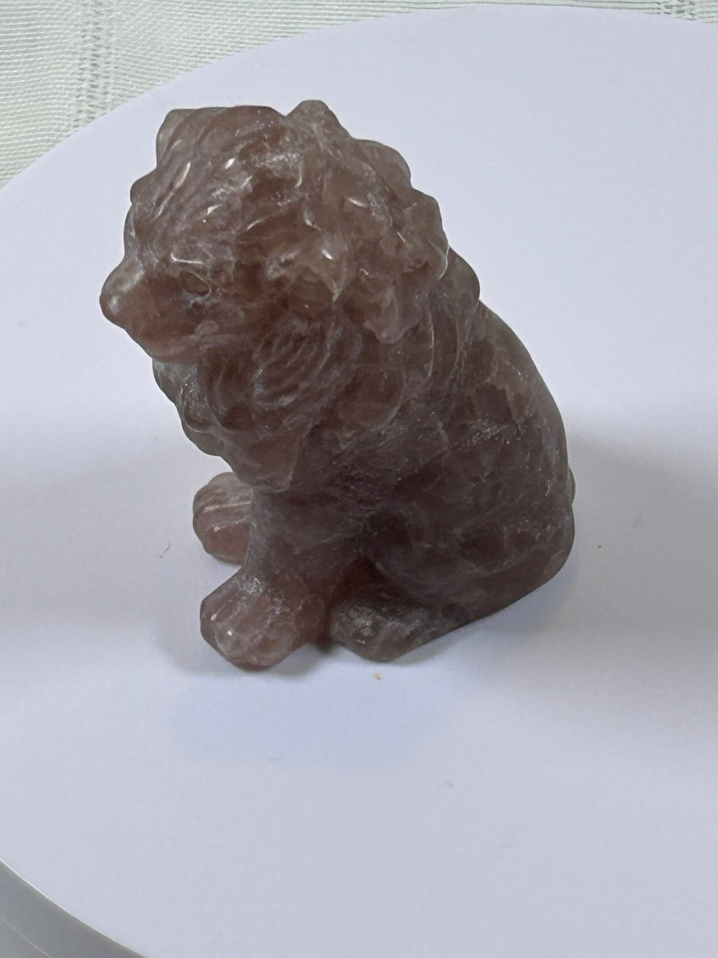 (#31) - STRAWBERRY QUARTZ LION CARVING - NEW