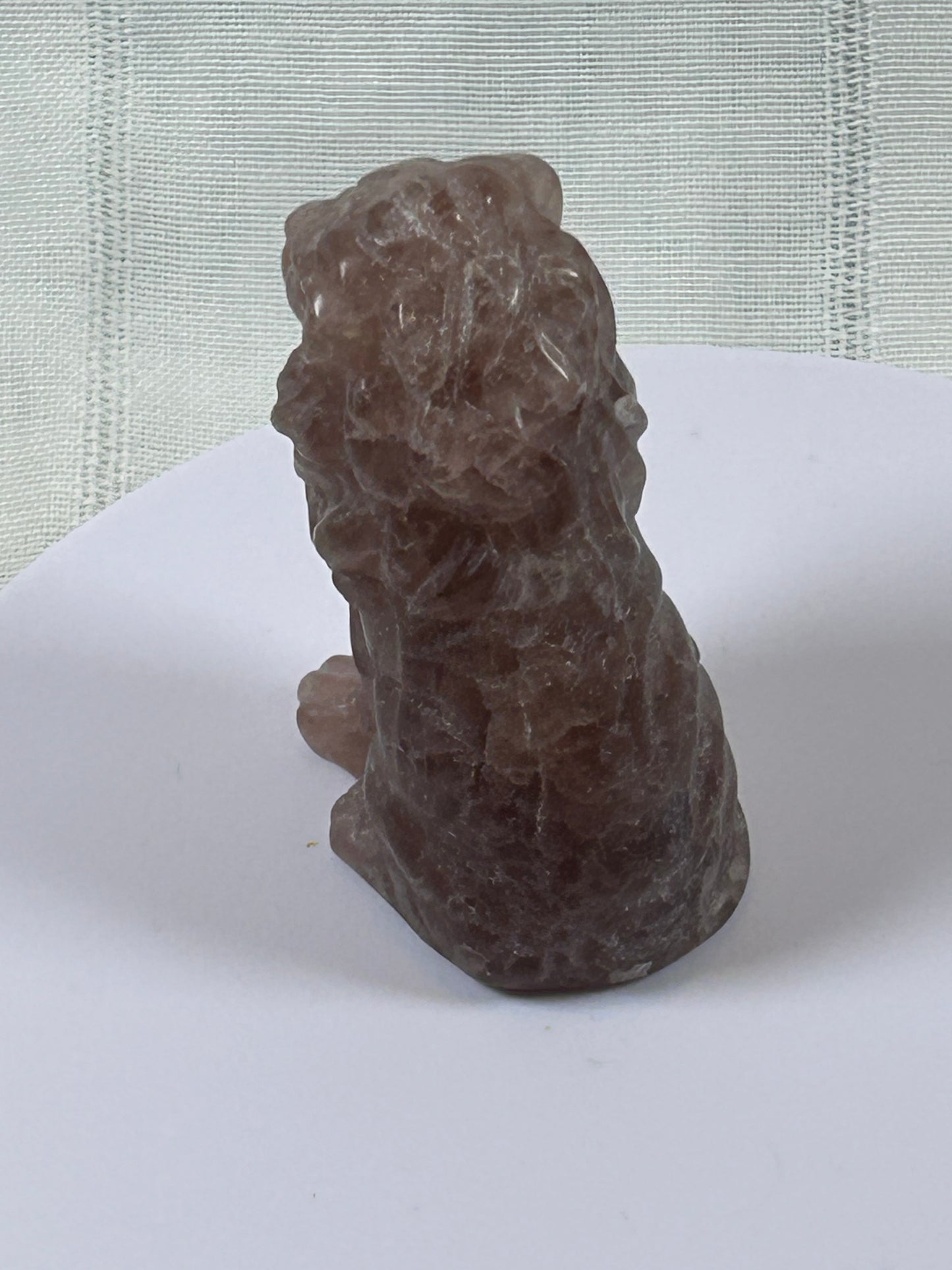 (#31) - STRAWBERRY QUARTZ LION CARVING - NEW