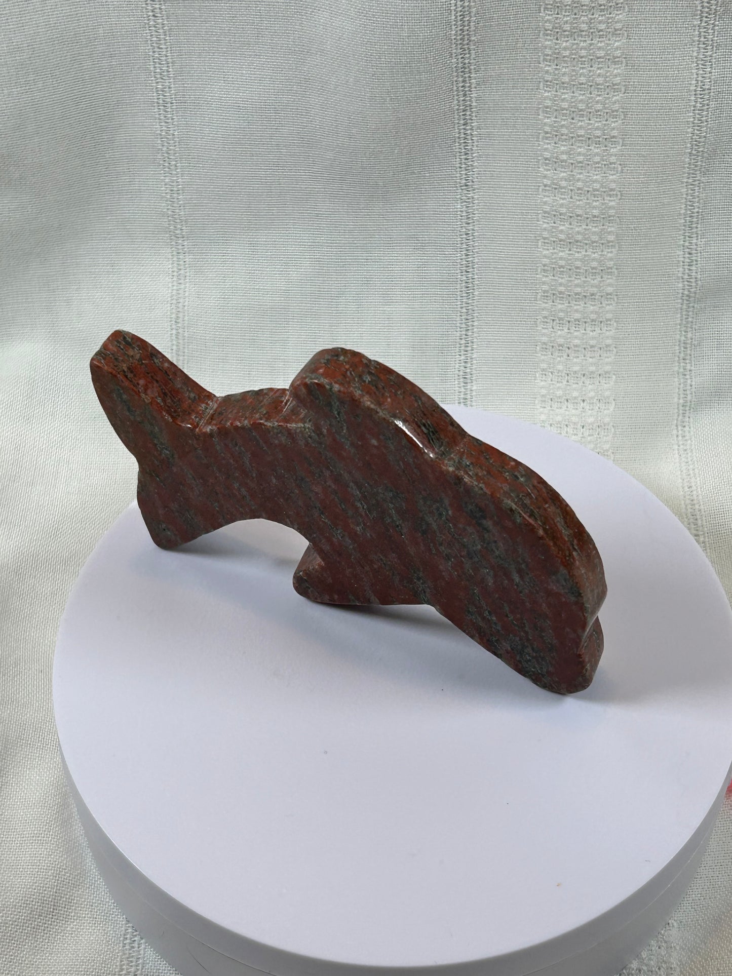 (#39) - RED JASPER DOLPHIN CARVING - NEW