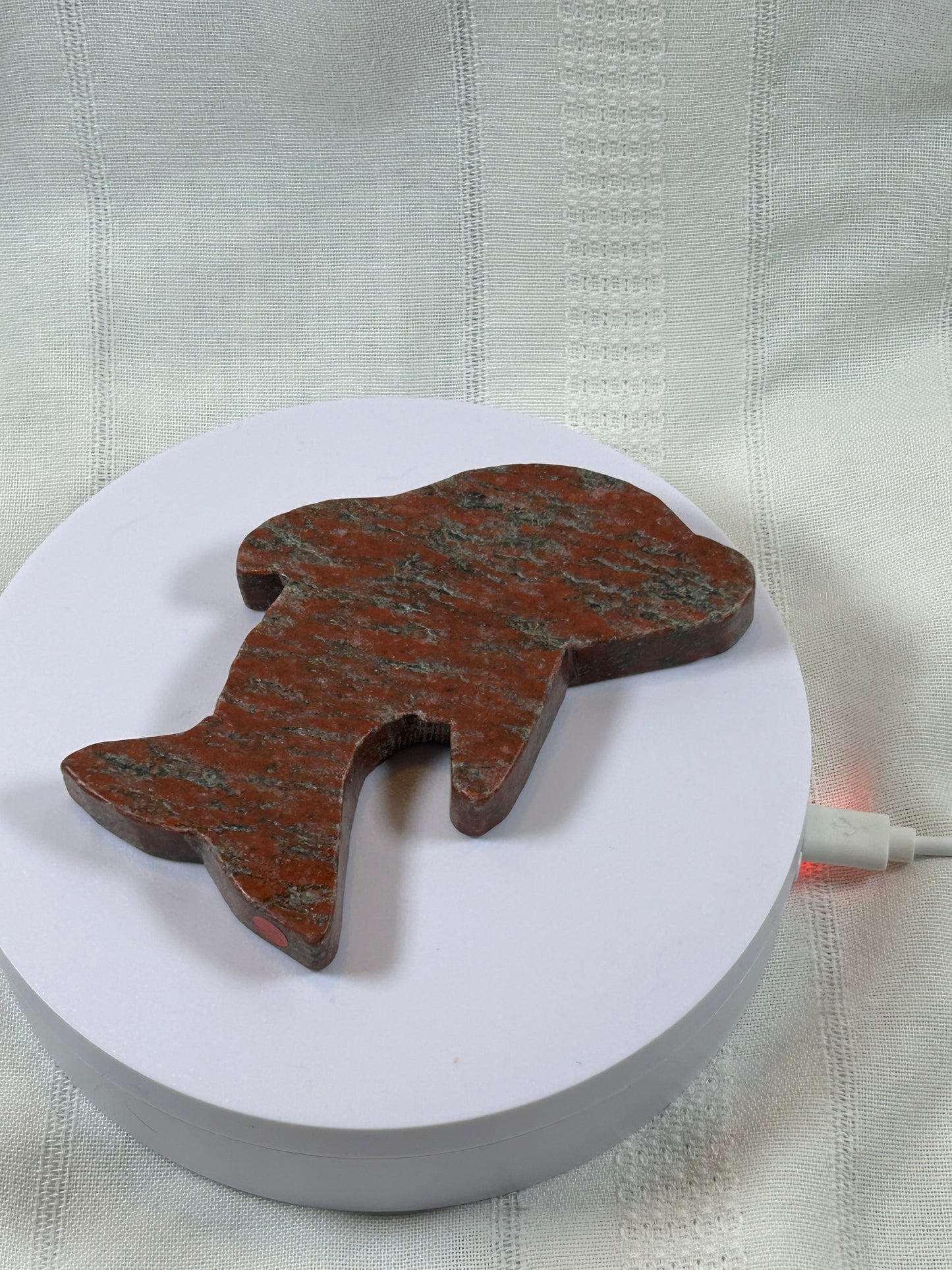 (#39) - RED JASPER DOLPHIN CARVING - NEW