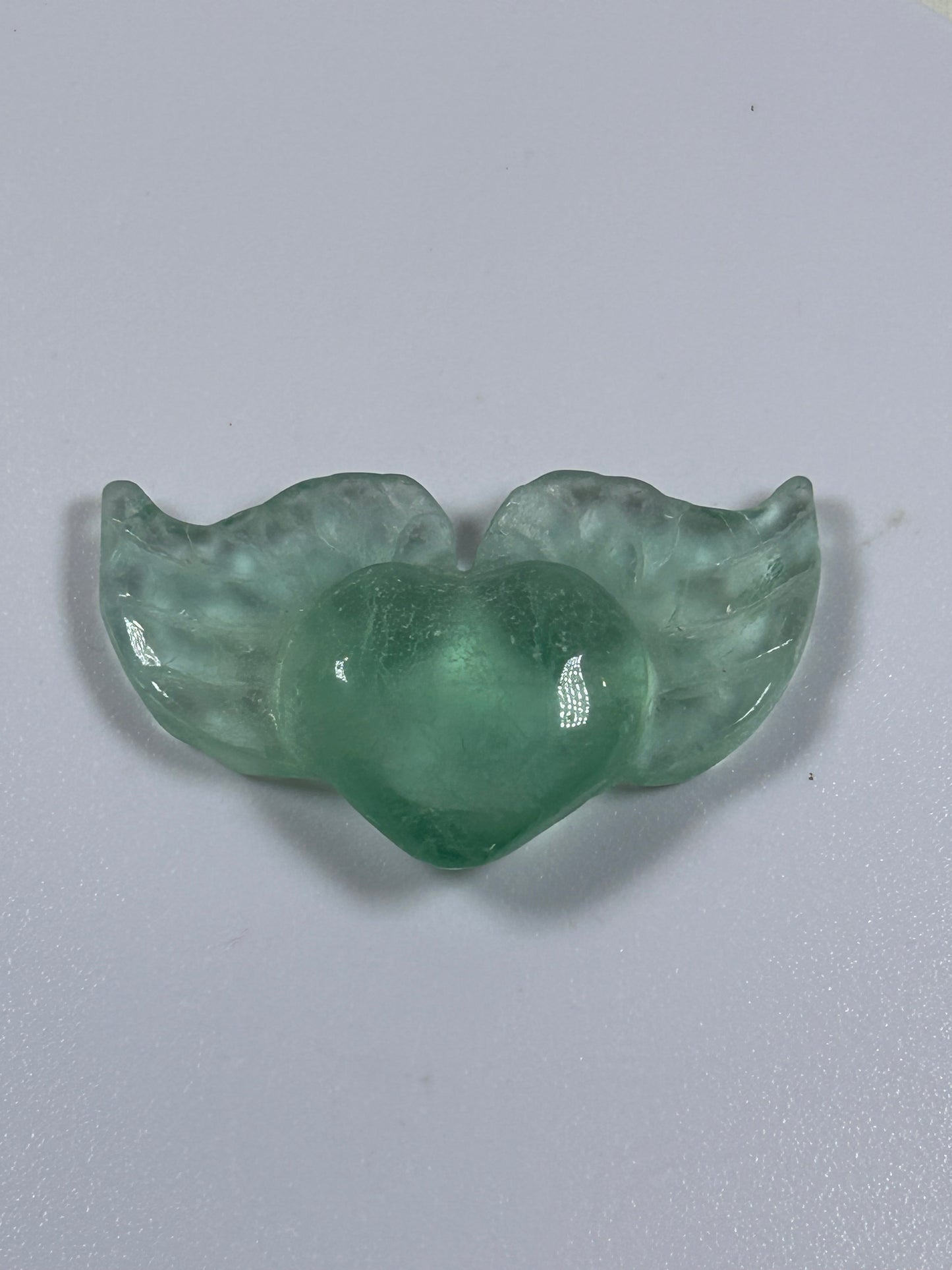 (#1175) - Fluorite Heart with Wings - New