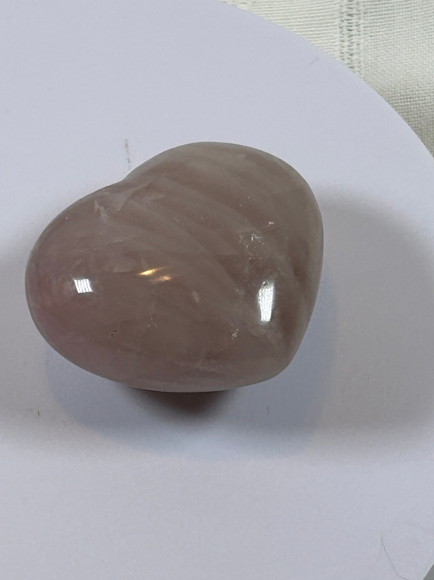 (#23) - ROSE QUARTZ HEART CARVING - NEW