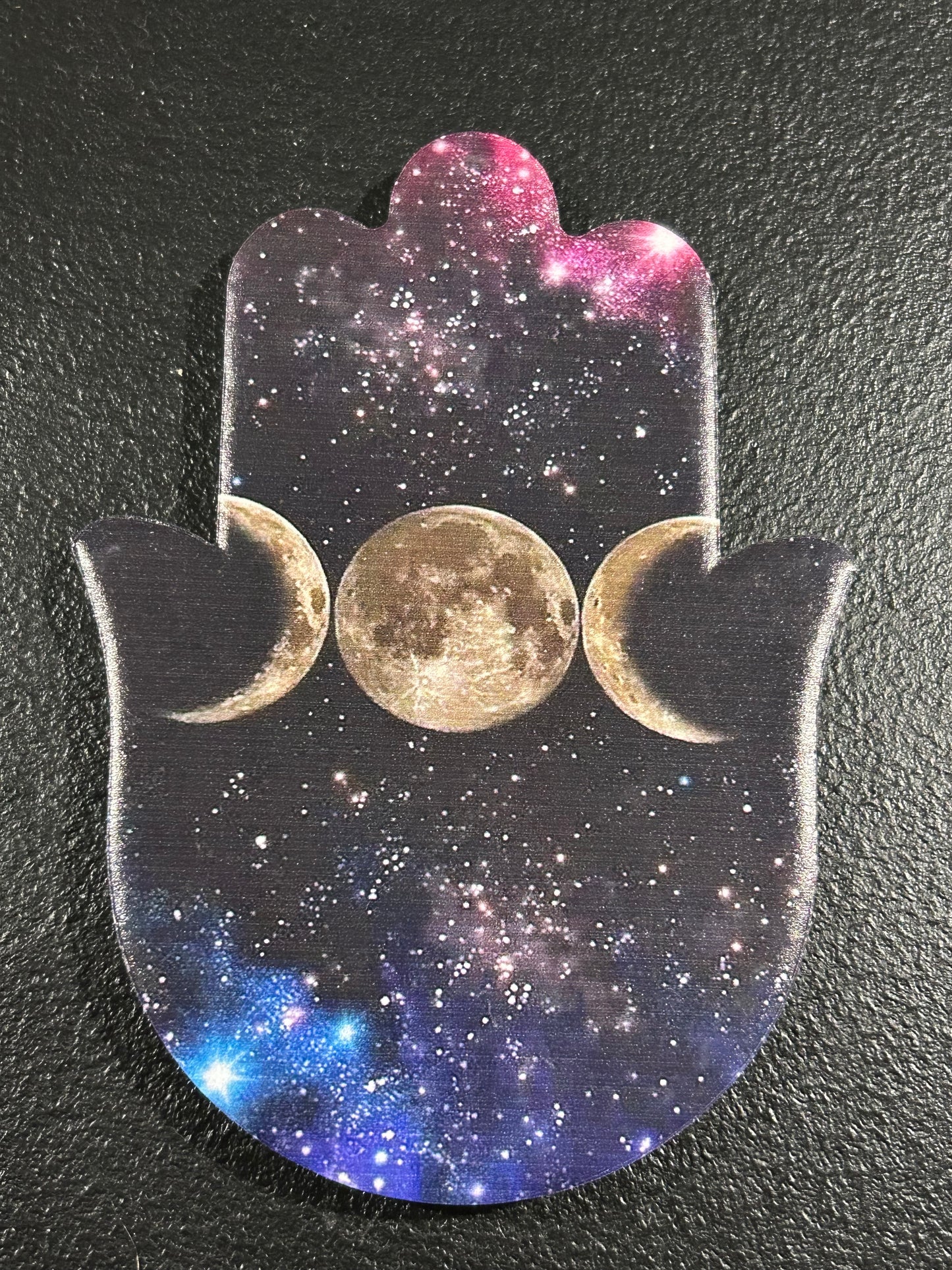 (#1216) - Hamsa Hand Triple Goddess Coaster - New