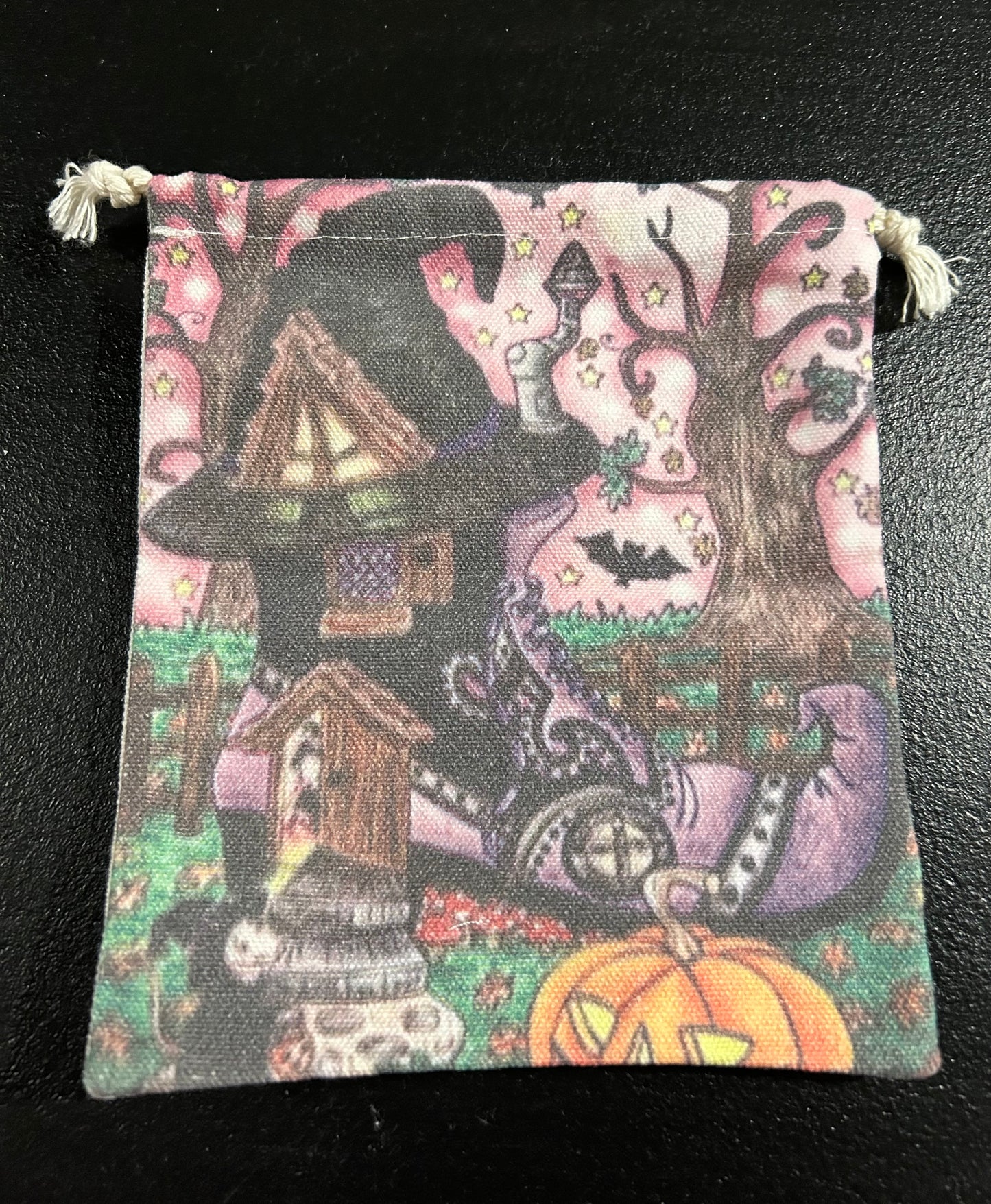(#1214) - Canvas Bag - Witch in a Boot - New