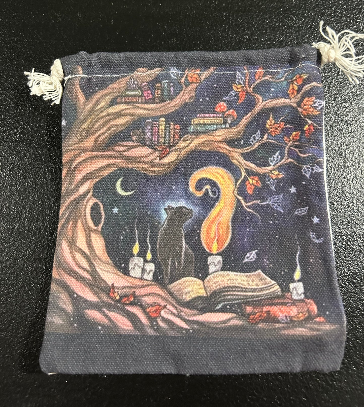 (#1214) - Canvas Bag - Cat with Flame - New