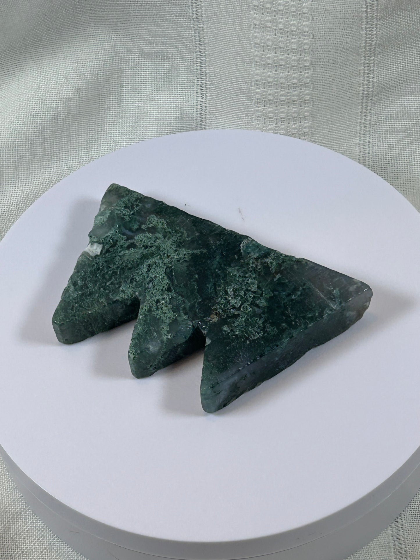 (#55) - GREEN MOSS AGATE MOUNTAIN HILLS CARVING - NEW