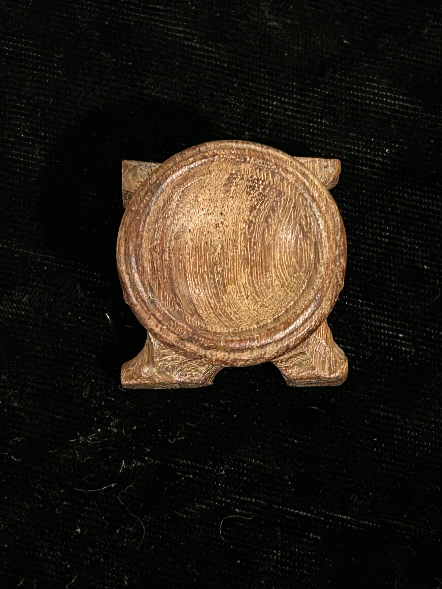 (#1291) - Sphere Holder Wood - Small - Darker - New