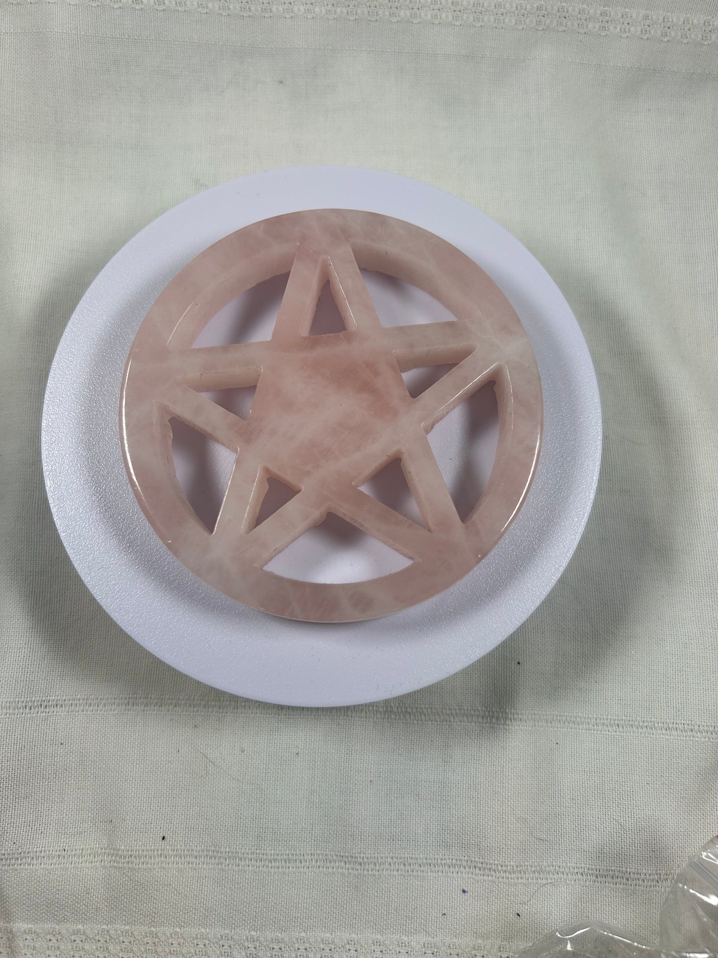 (#1303) - Rose Quartz Pentagram - New
