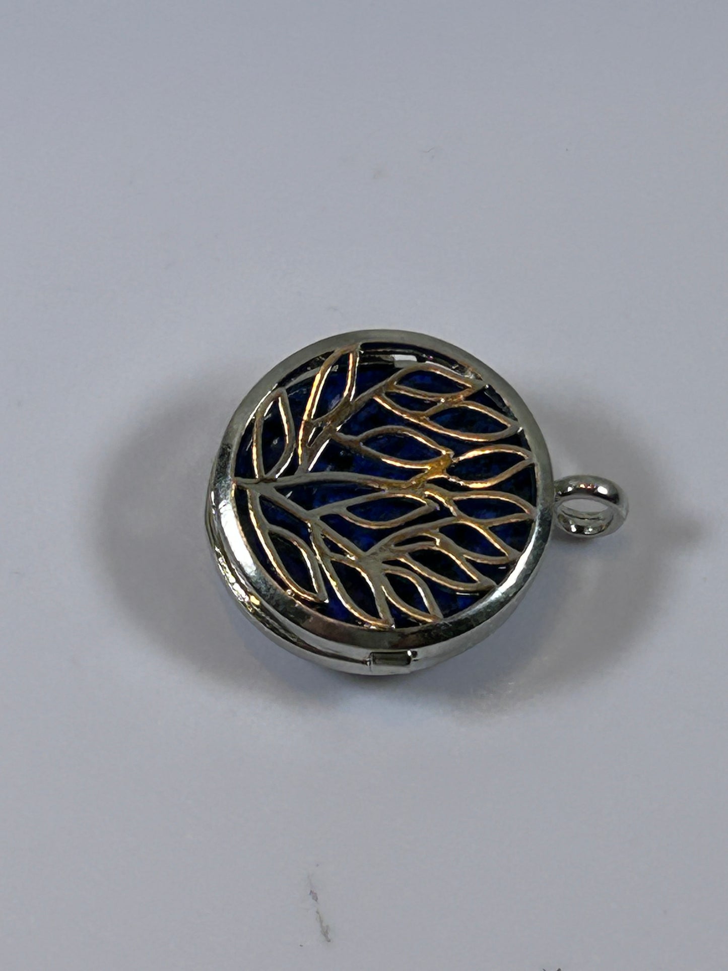 (#70) - TREE OF LIFE PENTACLE STONE LOCKET LAPIS LAZULI - NEW
