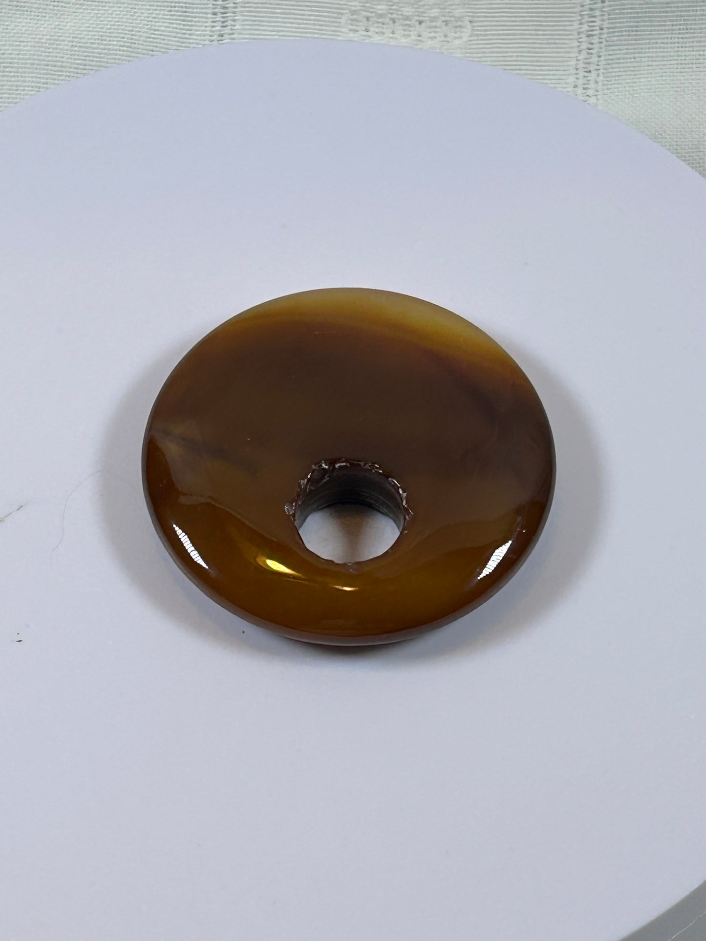 (#83) - CARNELIAN AGATE DISK PENDANT - NEW