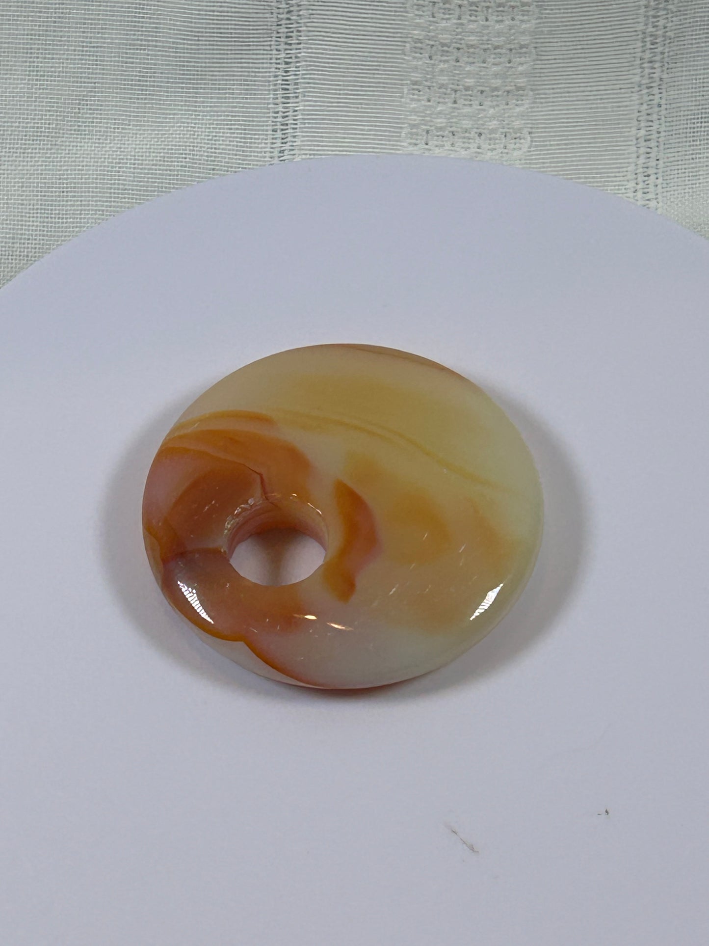 (#84) - CARNELIAN AGATE DISK PENDANT - NEW