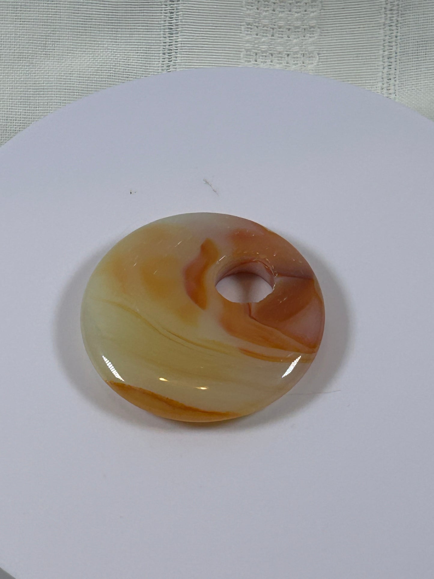 (#84) - CARNELIAN AGATE DISK PENDANT - NEW