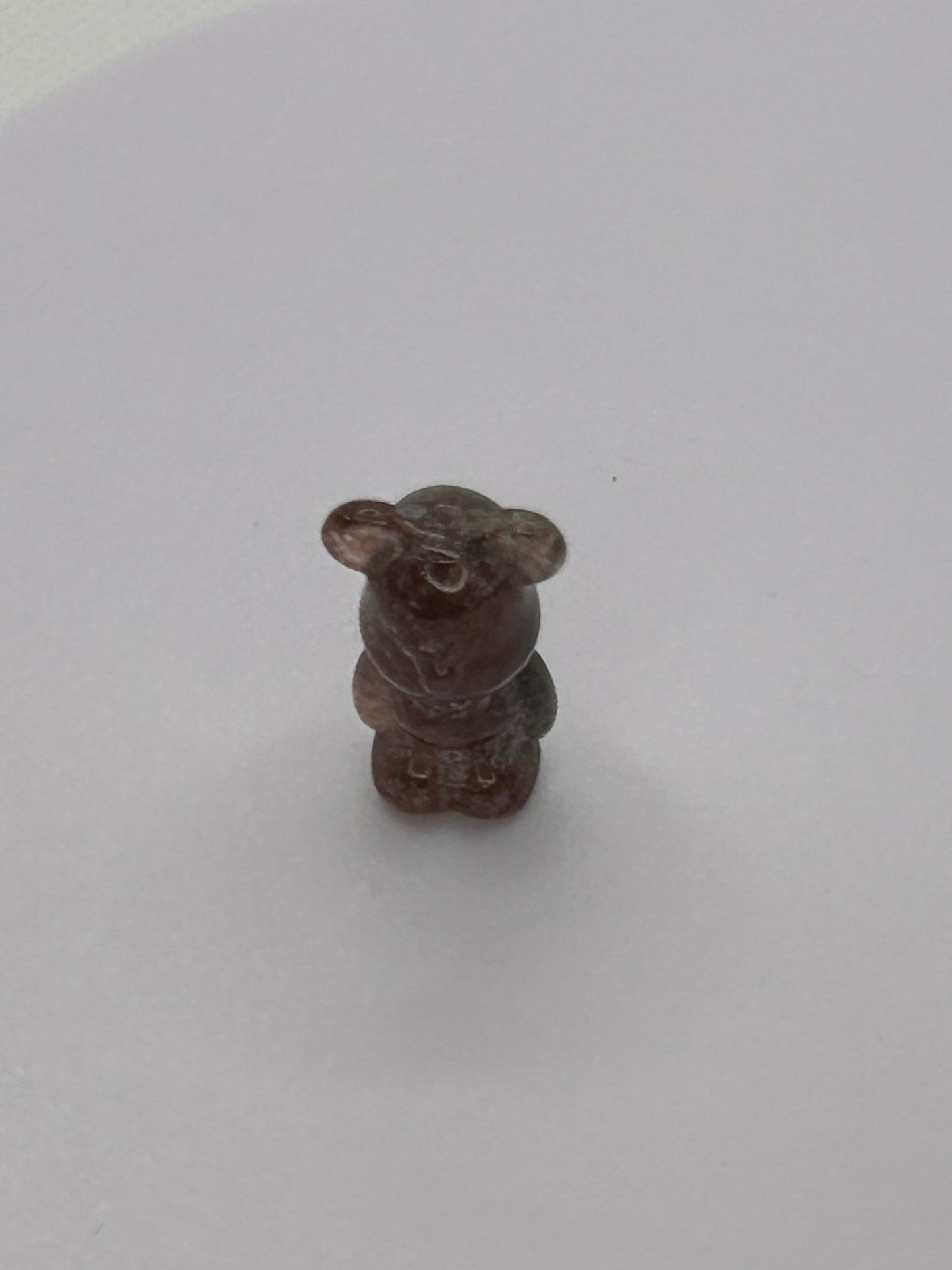 (#44) - STRAWBERRY QUARTZ BEAR CARVING - NEW