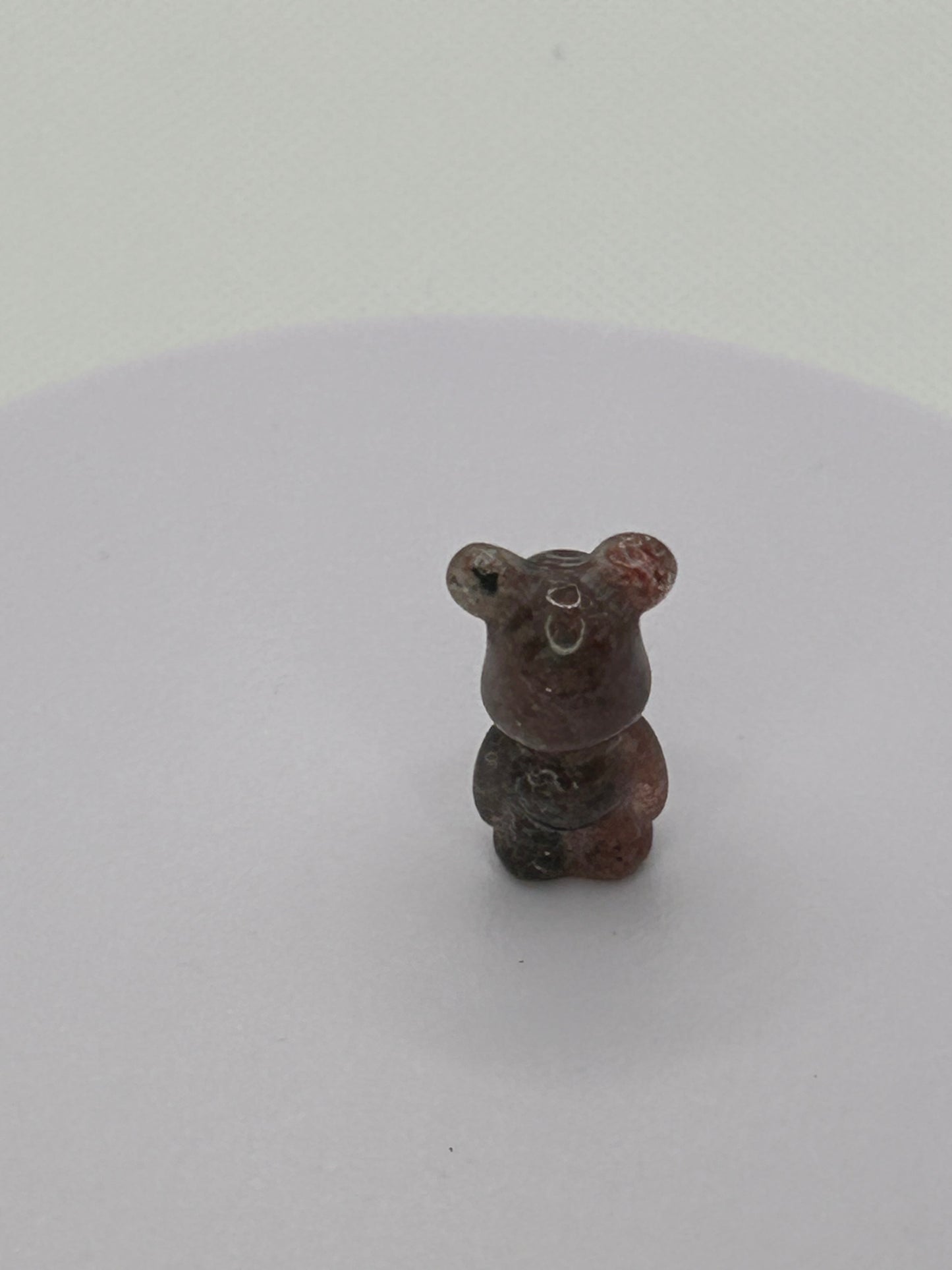 (#44) - STRAWBERRY QUARTZ BEAR CARVING - NEW
