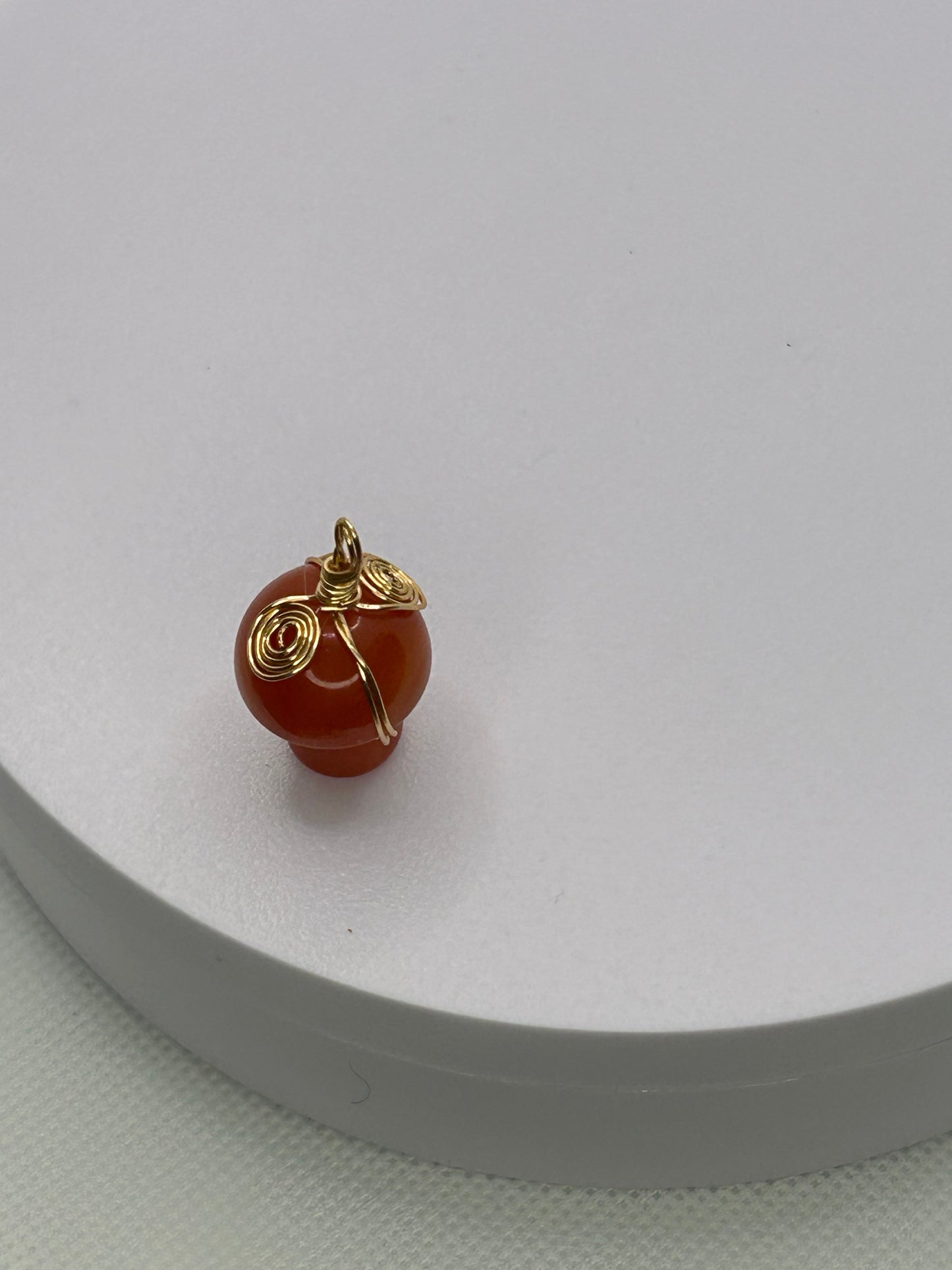 (#46) - CARNELIAN MUSHROOM WRAPPED PENDANT - NEW