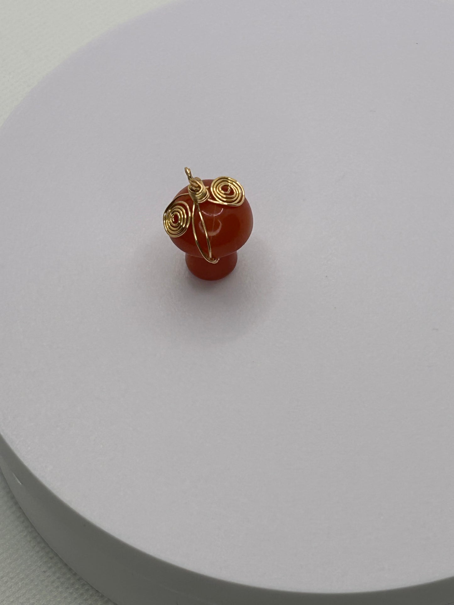 (#46) - CARNELIAN MUSHROOM WRAPPED PENDANT - NEW