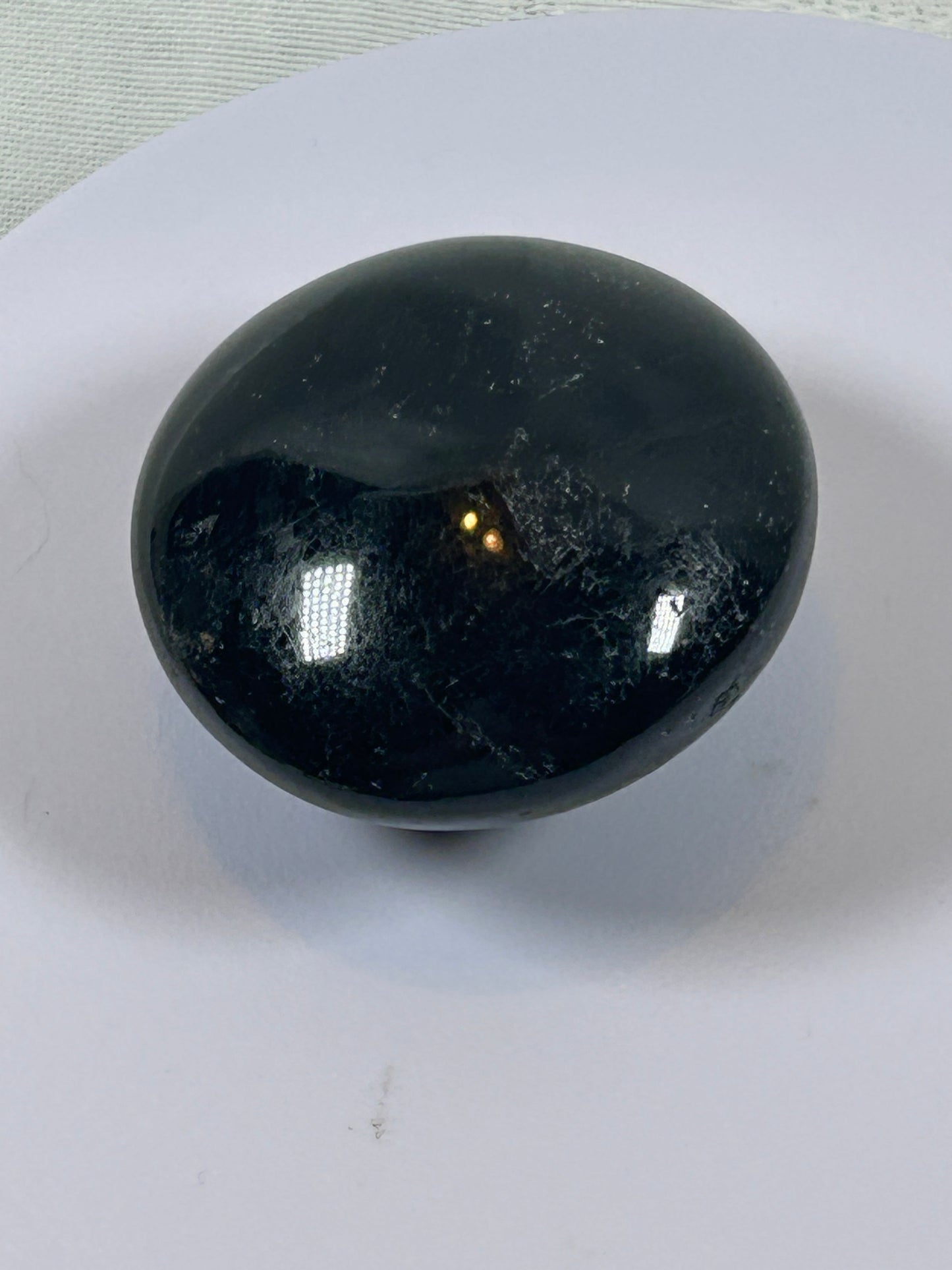 (#99) - BLACK TOURMALINE PALM STONE POLISHED - NEW
