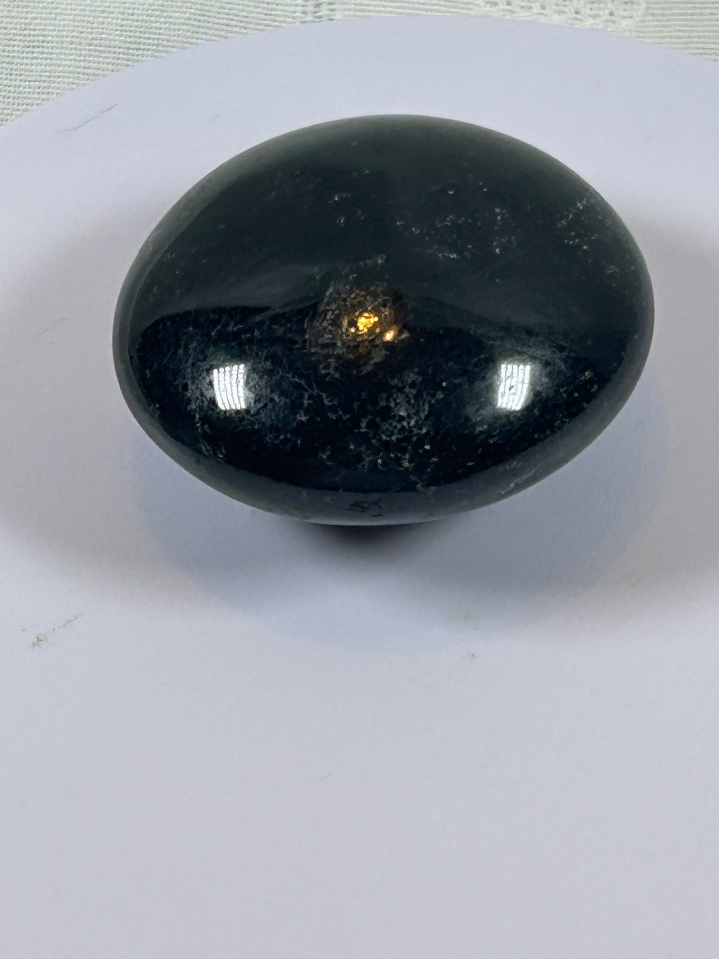 (#99) - BLACK TOURMALINE PALM STONE POLISHED - NEW